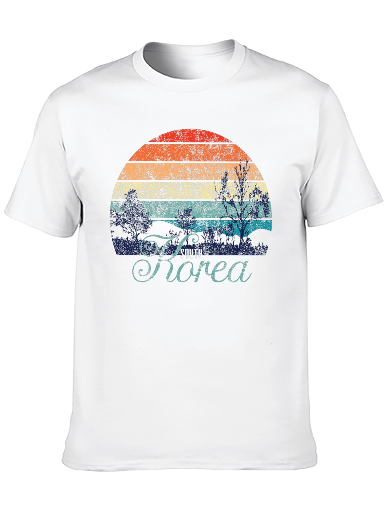 South Korea Retro Sunset Graphic T-Shirt