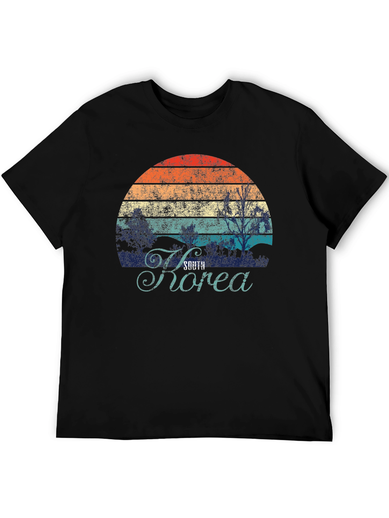 South Korea Retro Sunset Graphic T-Shirt