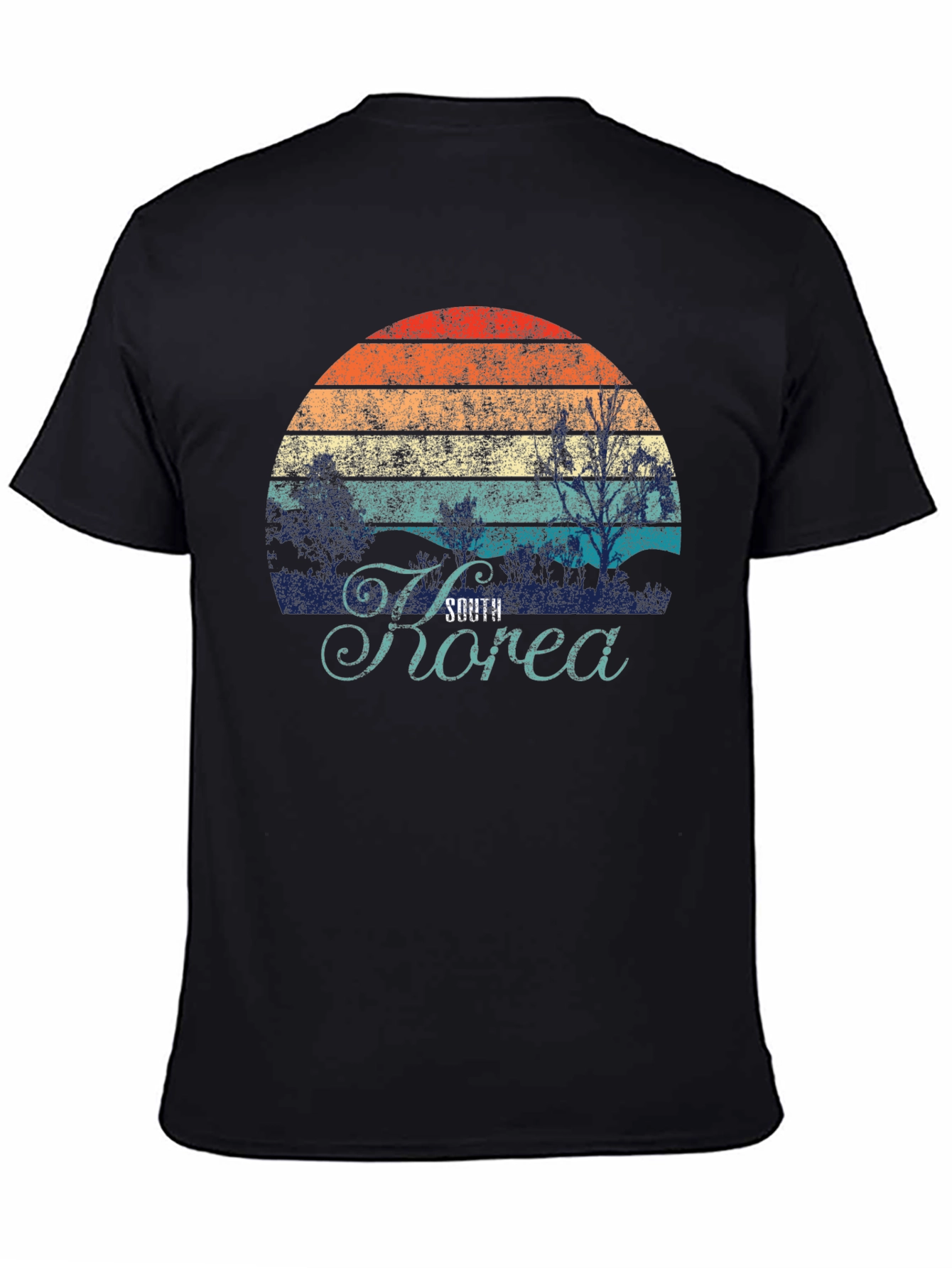 South Korea Retro Sunset Graphic T-Shirt