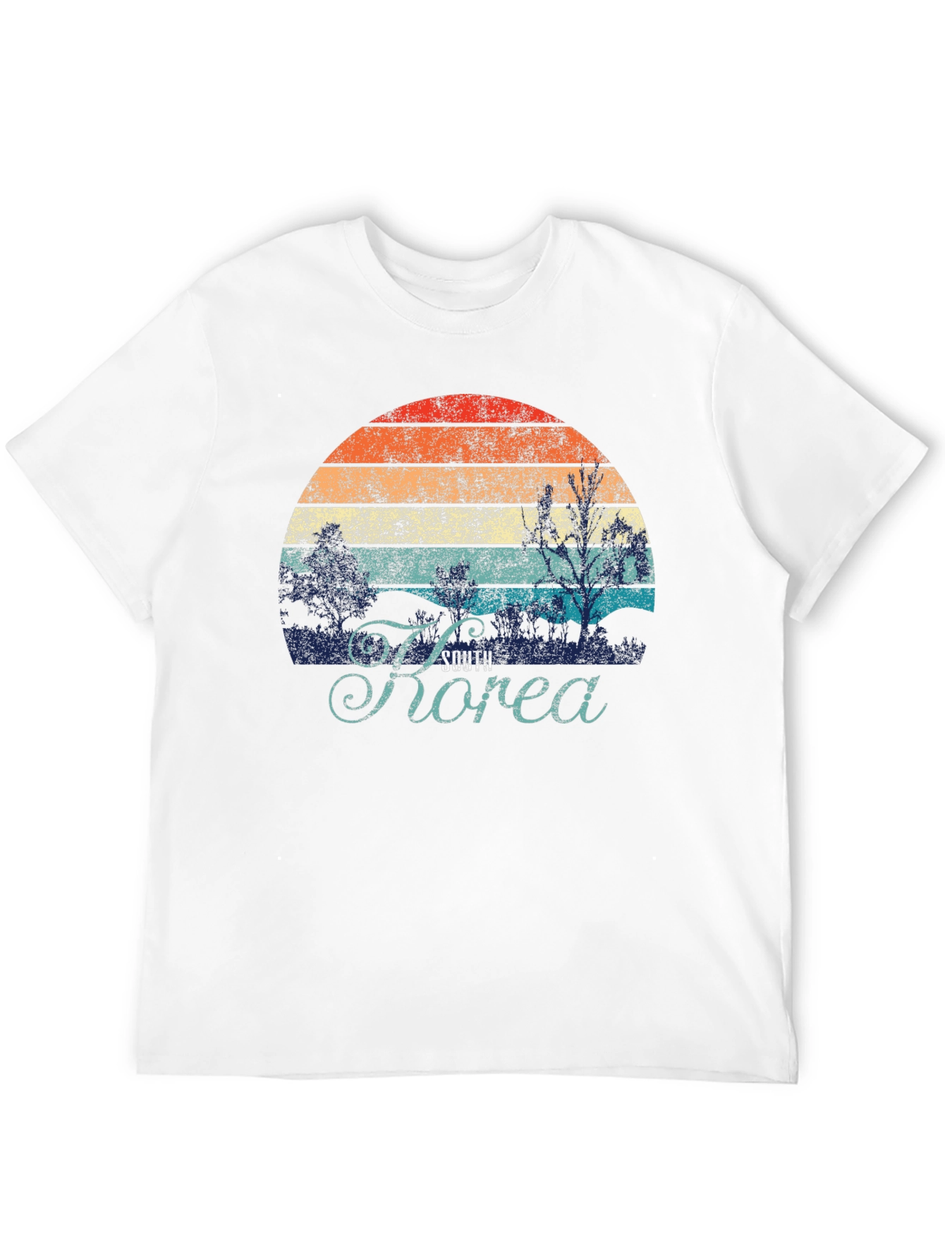South Korea Retro Sunset Graphic T-Shirt