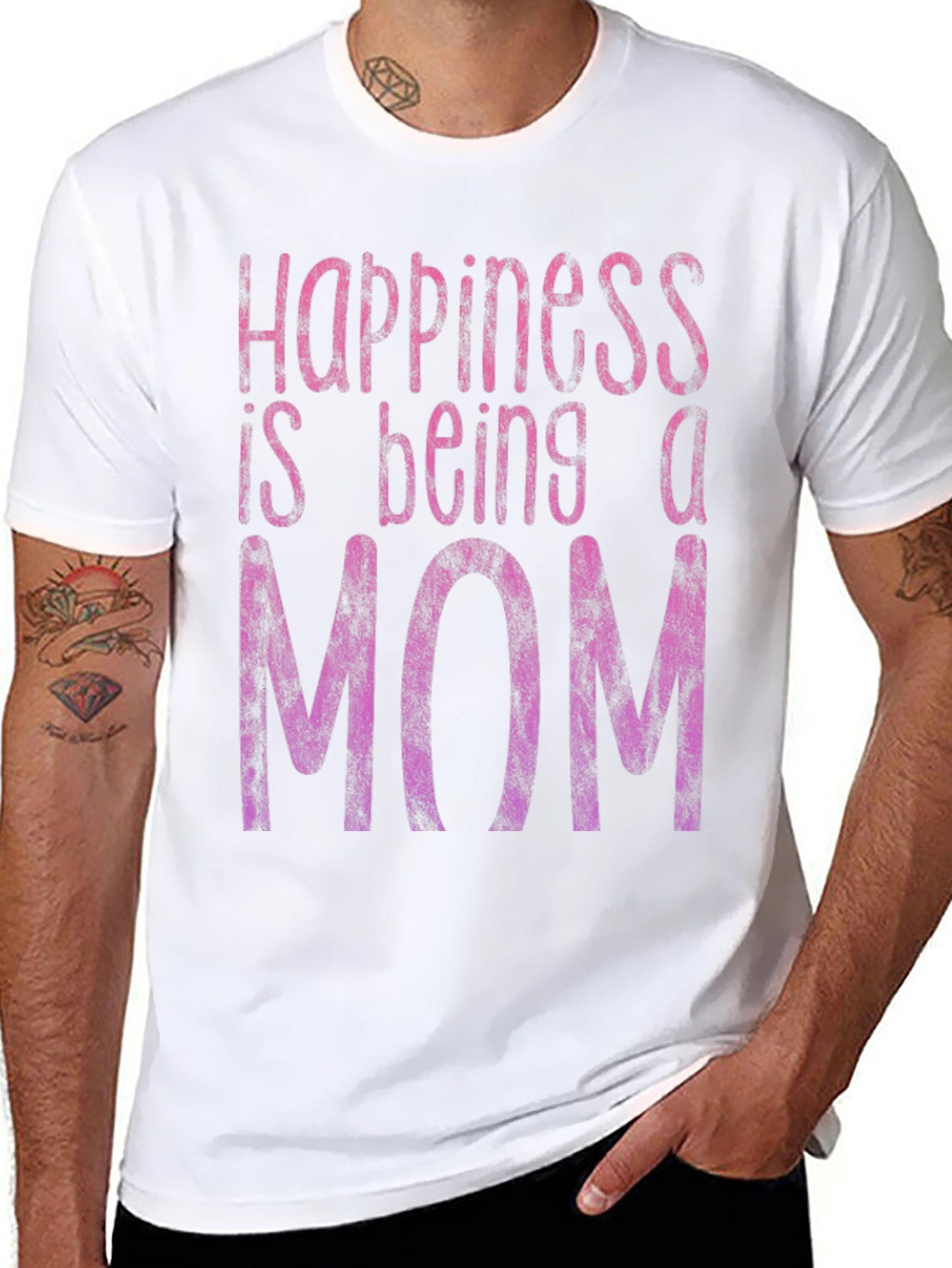 Happiness Is Being A Mom T-Shirt - Black
