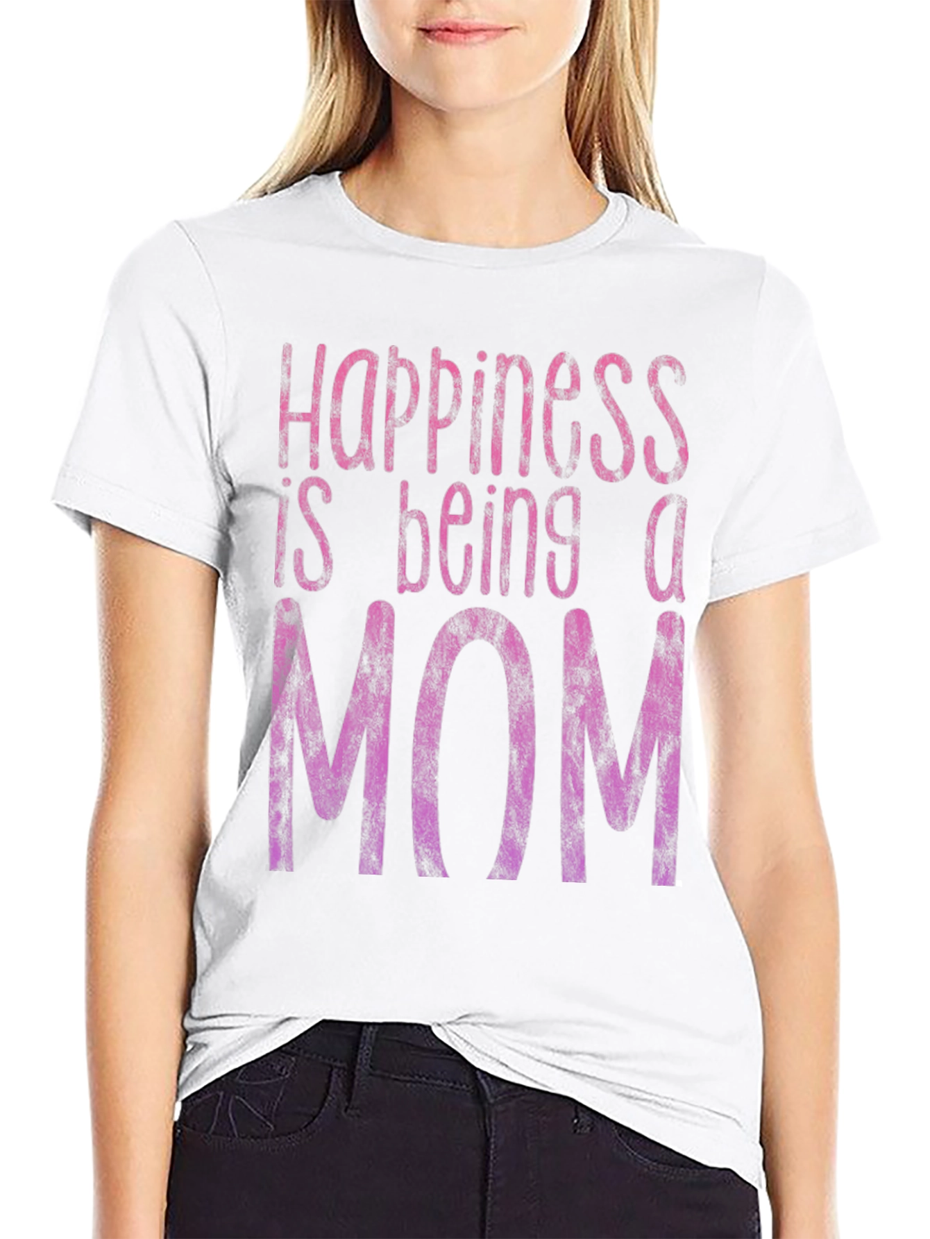 Happiness Is Being A Mom T-Shirt - Black