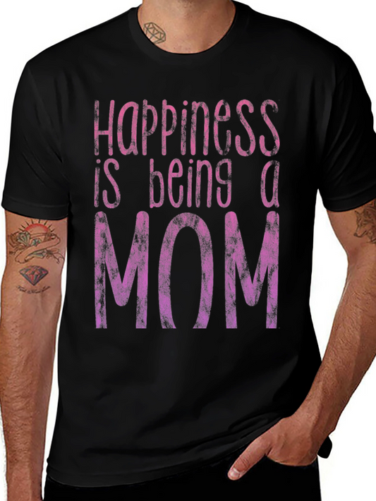 Happiness Is Being A Mom T-Shirt - Black