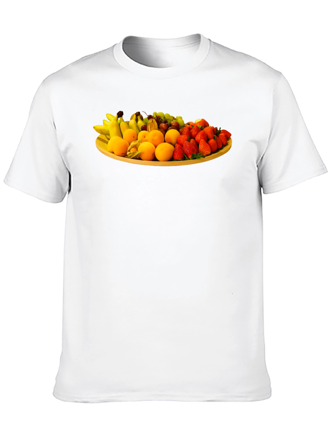 Fruit Platter Graphic Tee - Trendy Crew Neck T-Shirt