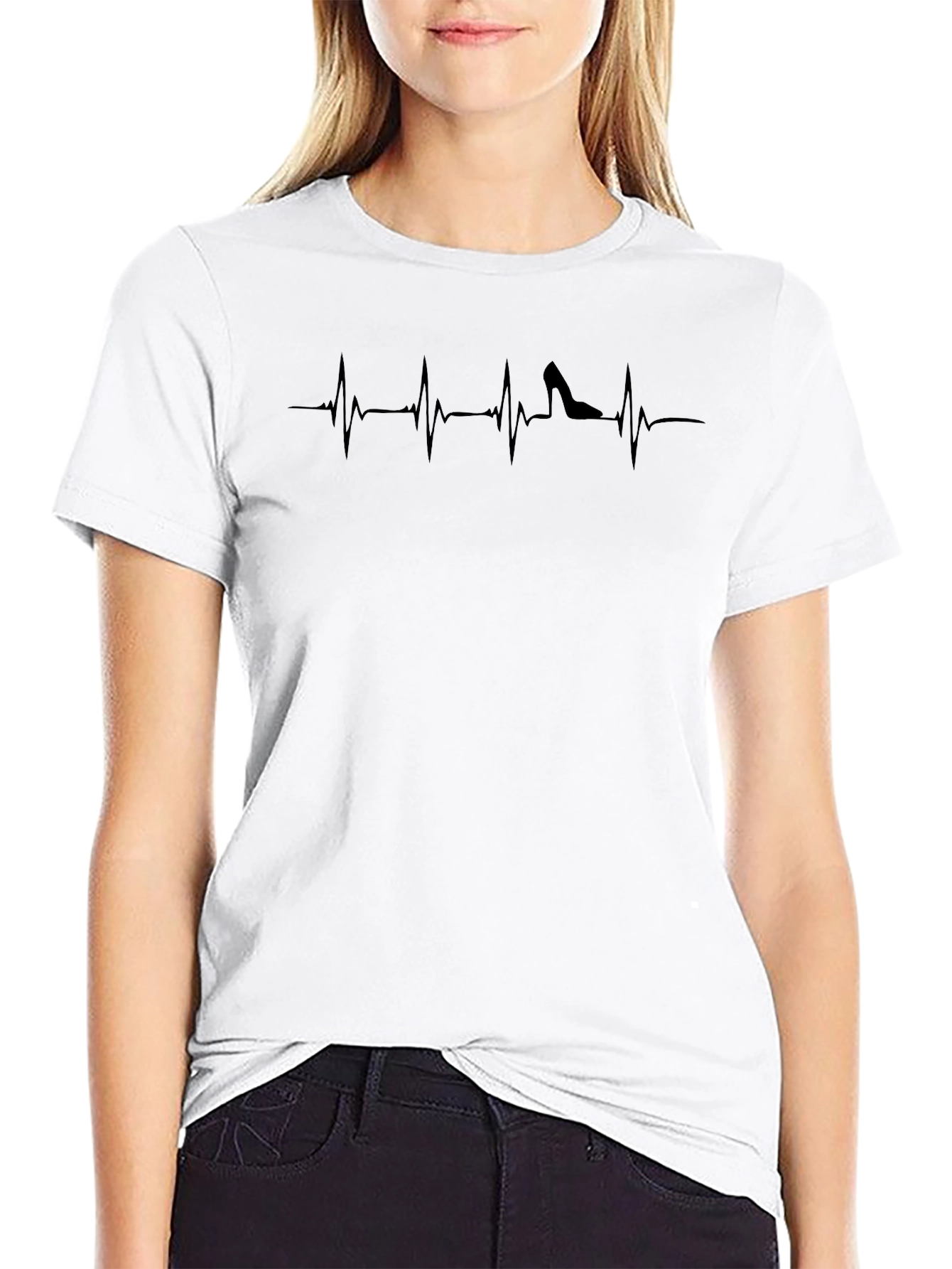 Heel Heartbeat T-Shirt - Black Graphic Tee