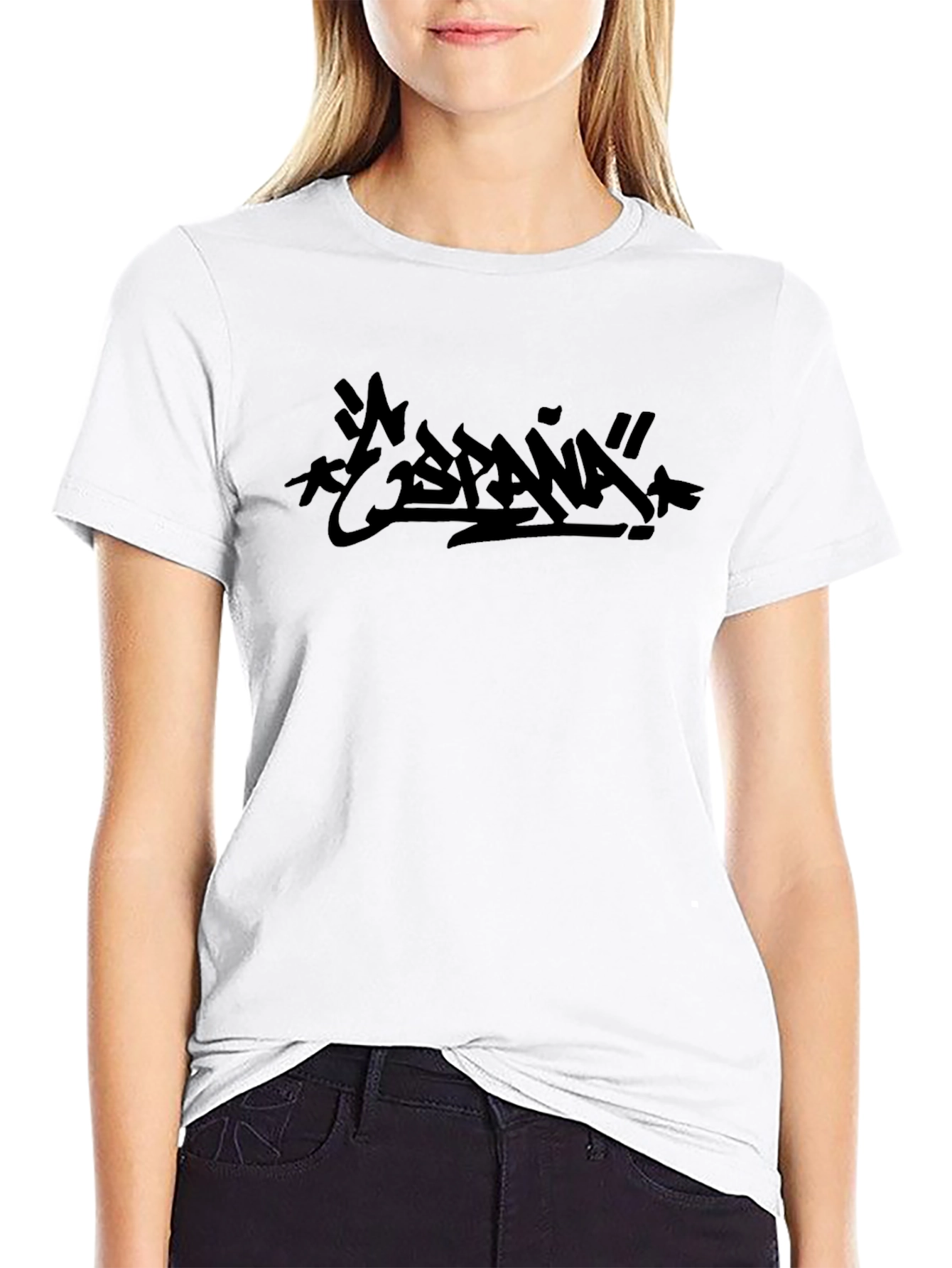 España Graphic Tee - Modern Black Print