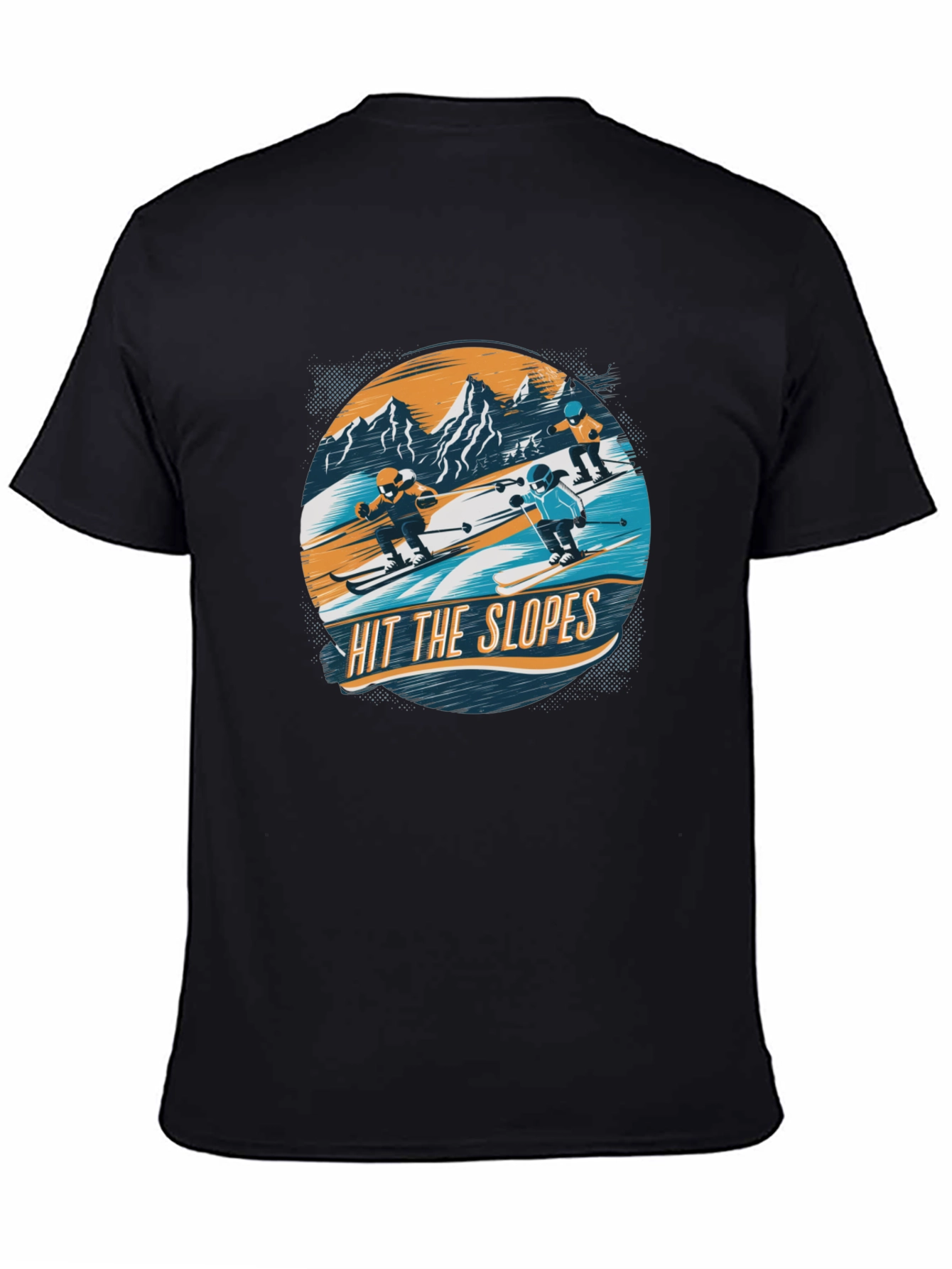 Hit the Slopes Graphic Tee - Black Cotton T-Shirt