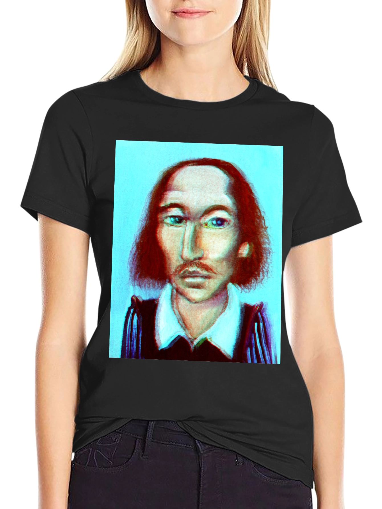 Shakespeare Portrait Graphic Tee - Black