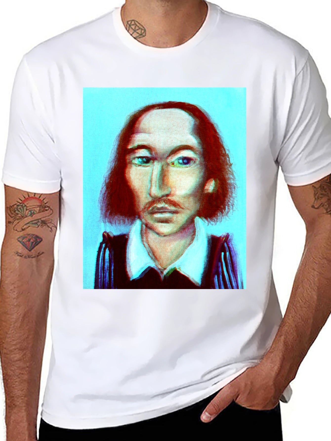 Shakespeare Portrait Graphic Tee - Black