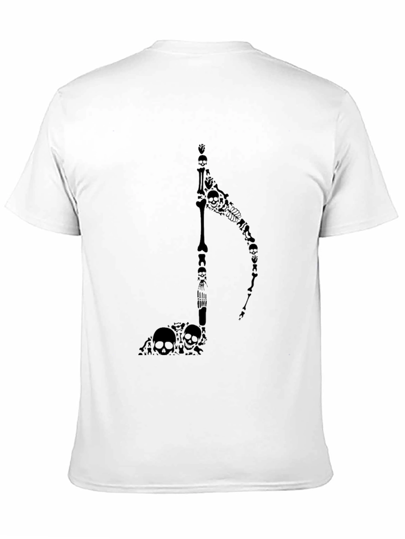 Skull Grim Reaper Music Note Black T-Shirt