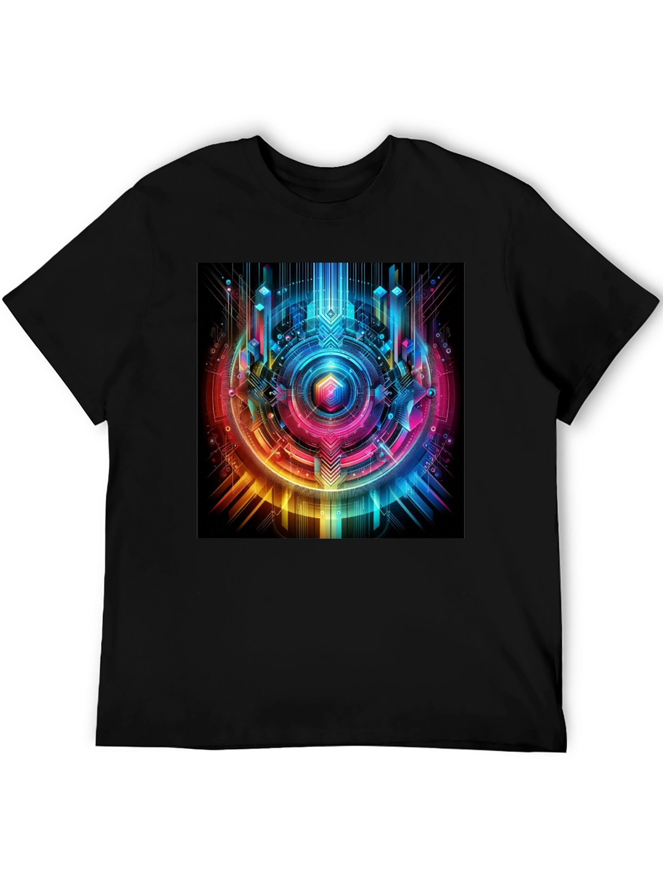 Geometric Cyberpunk Graphic T-Shirt
