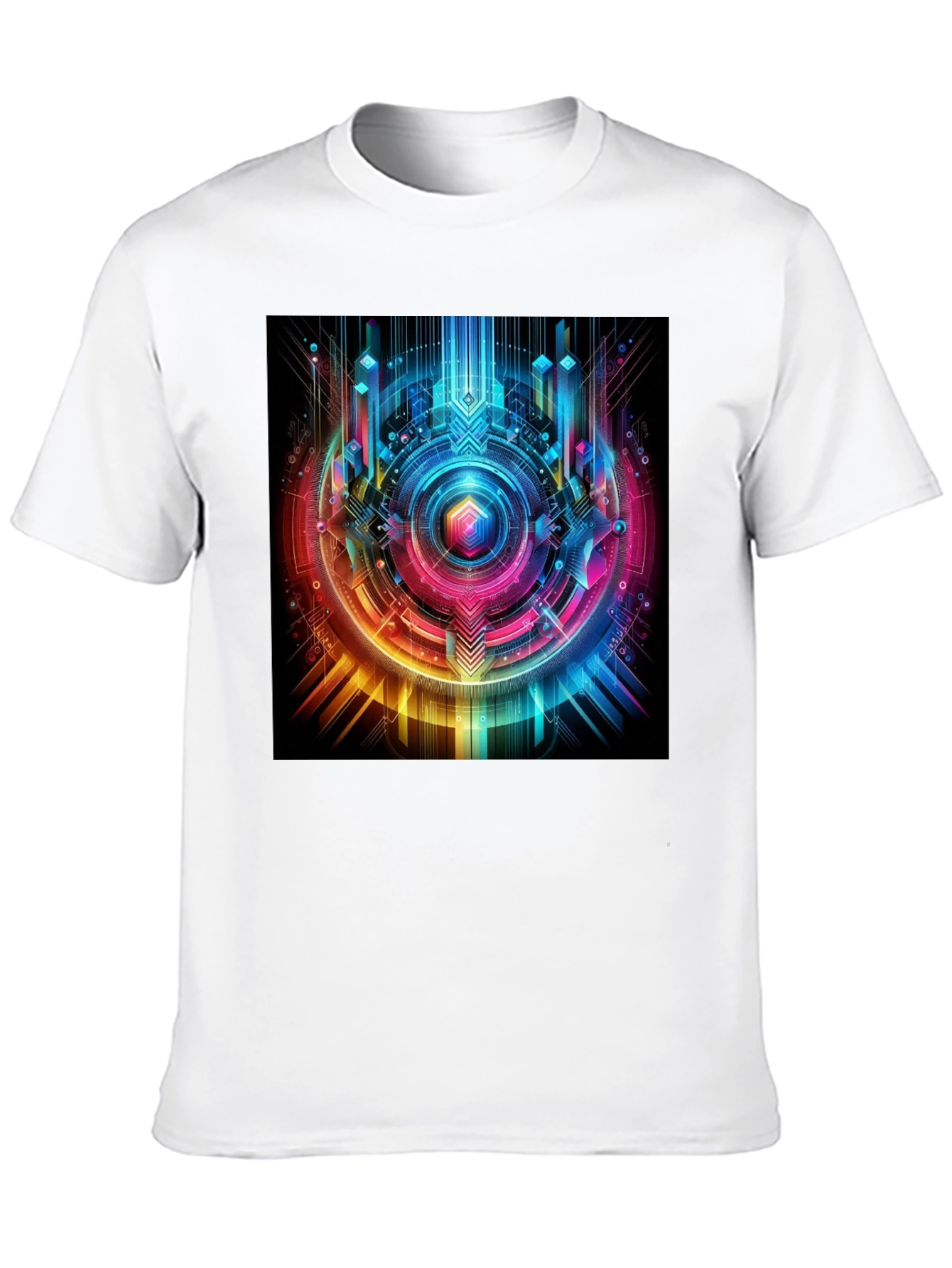 Geometric Cyberpunk Graphic T-Shirt