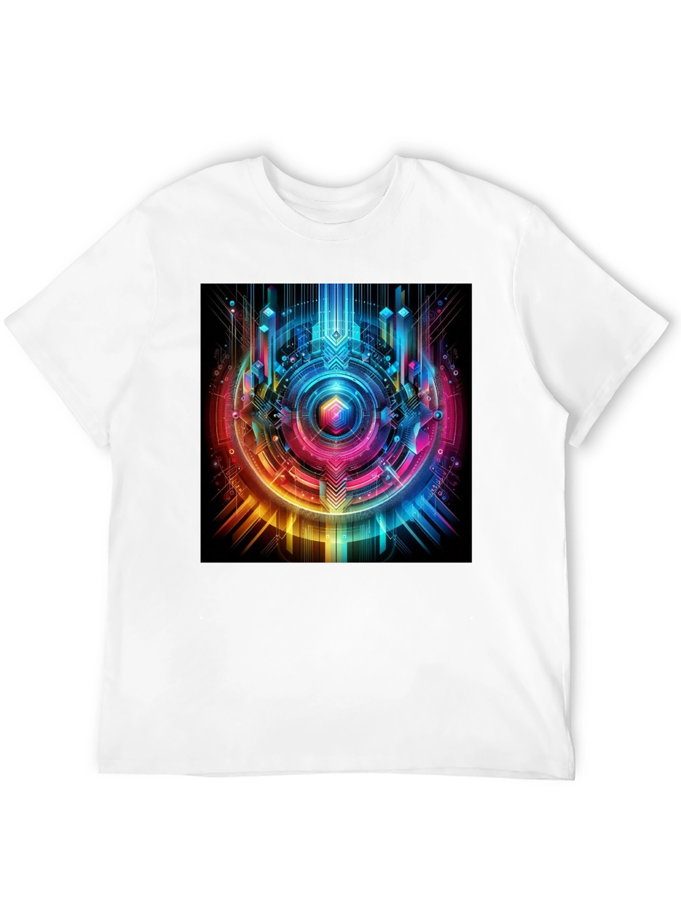 Geometric Cyberpunk Graphic T-Shirt