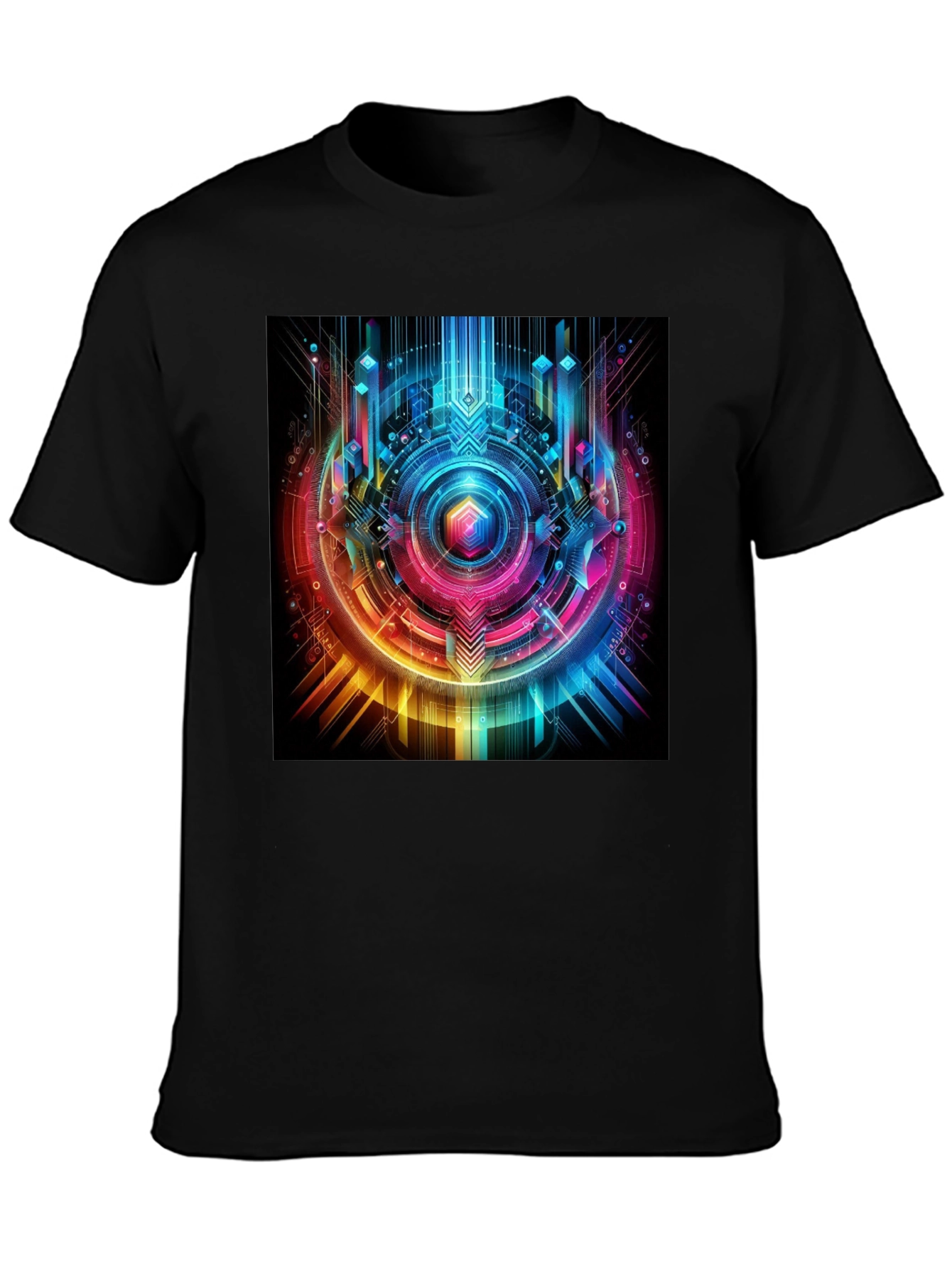 Geometric Cyberpunk Graphic T-Shirt