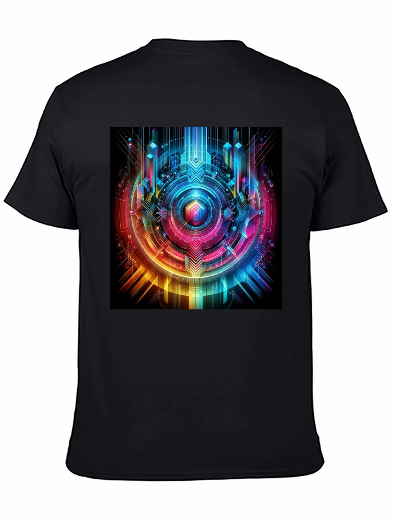 Geometric Cyberpunk Graphic T-Shirt