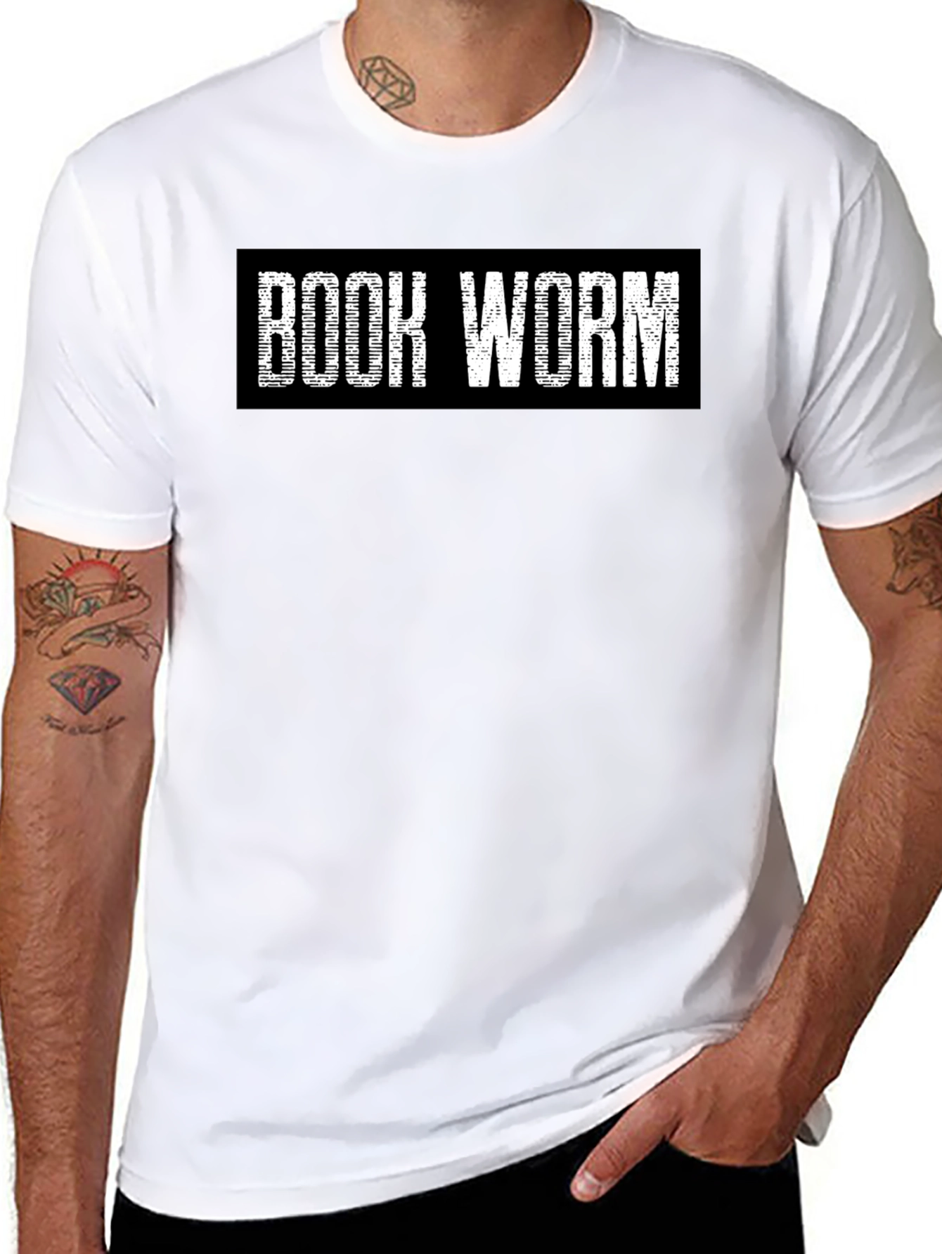 Book Worm T-Shirt - Black Cotton Tee