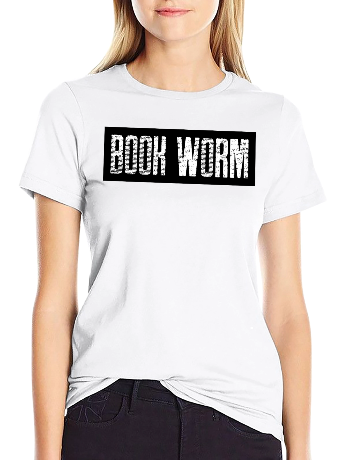 Book Worm T-Shirt - Black Cotton Tee