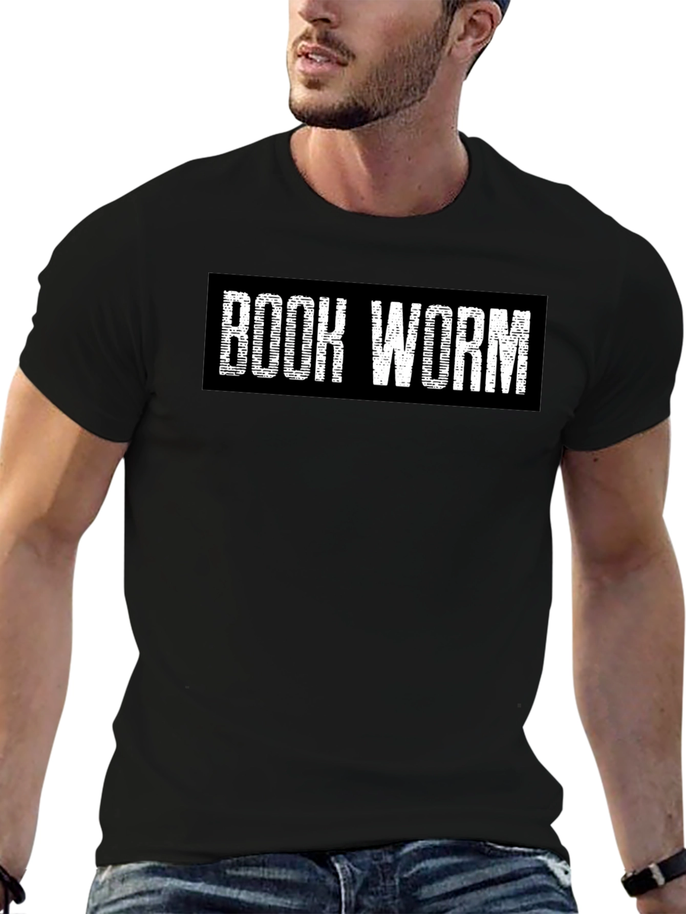 Book Worm T-Shirt - Black Cotton Tee