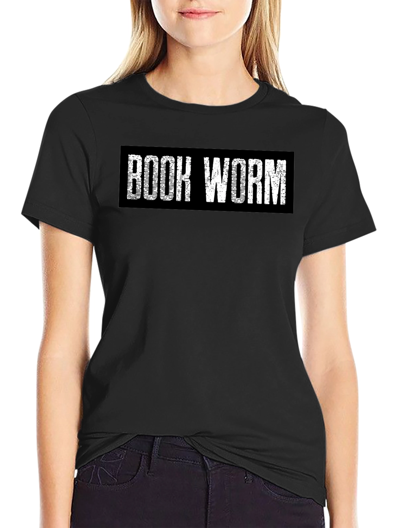 Book Worm T-Shirt - Black Cotton Tee