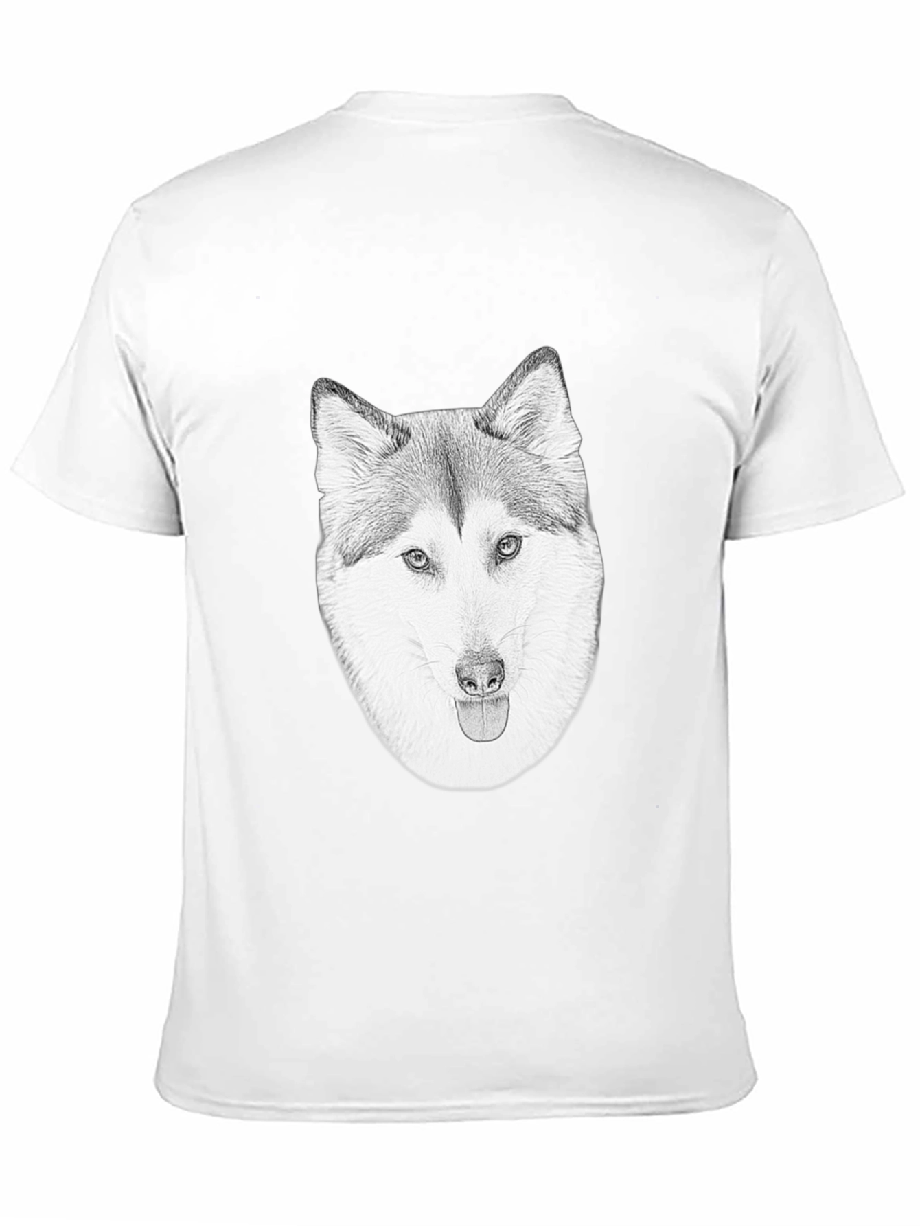 Husky Dog Graphic Black T-Shirt