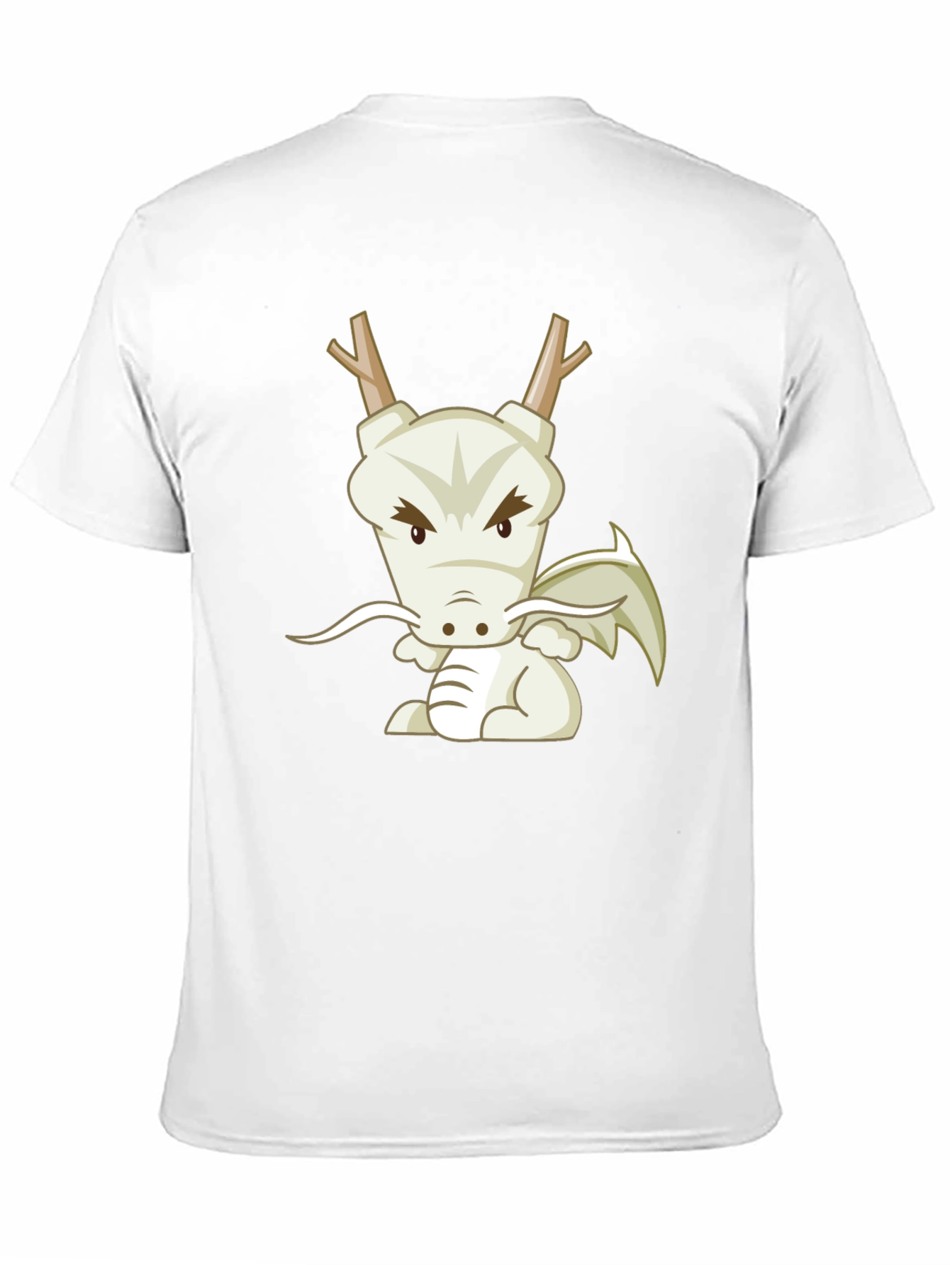 Cartoon Dragon Graphic Tee - Black Cotton T-Shirt