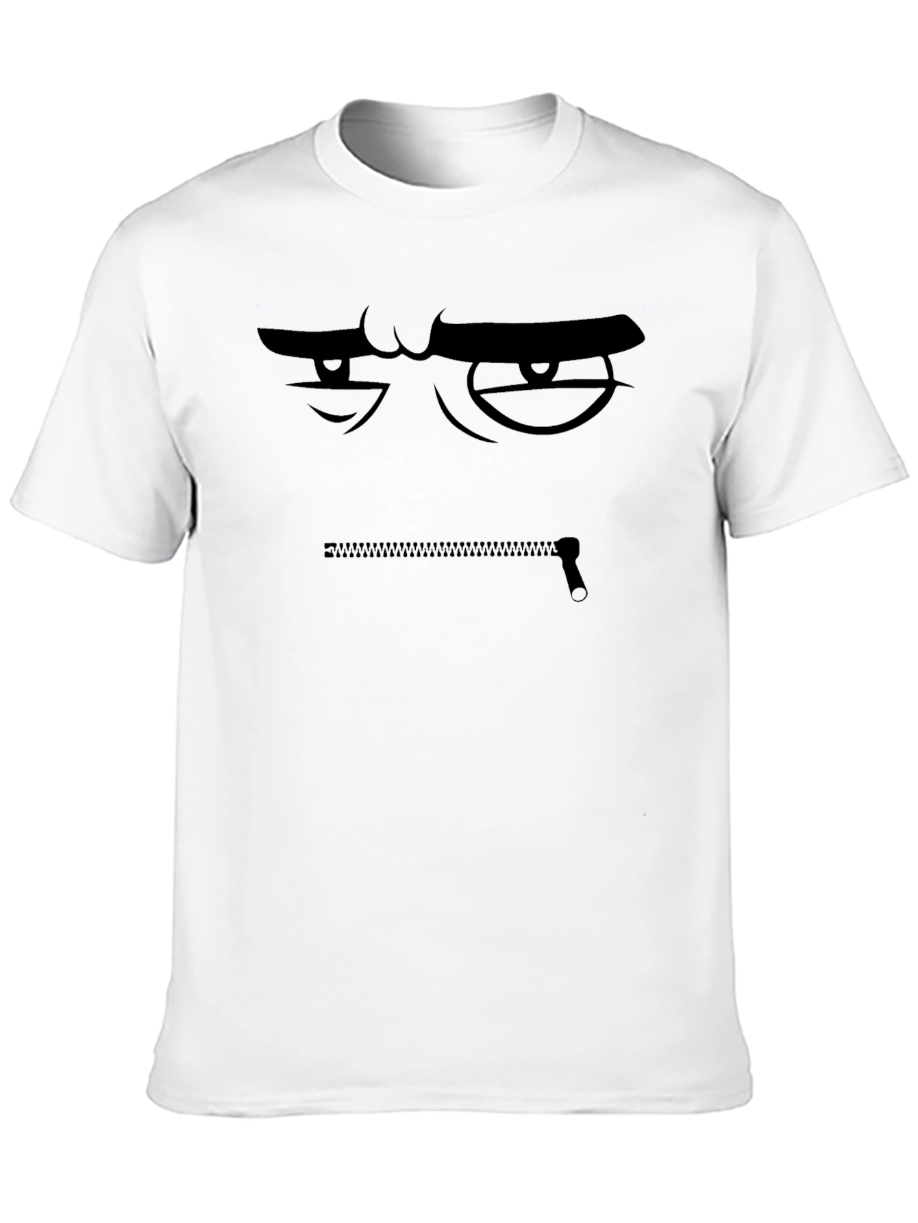 Zipper Mouth Graphic Tee - Keep Silent Shirt