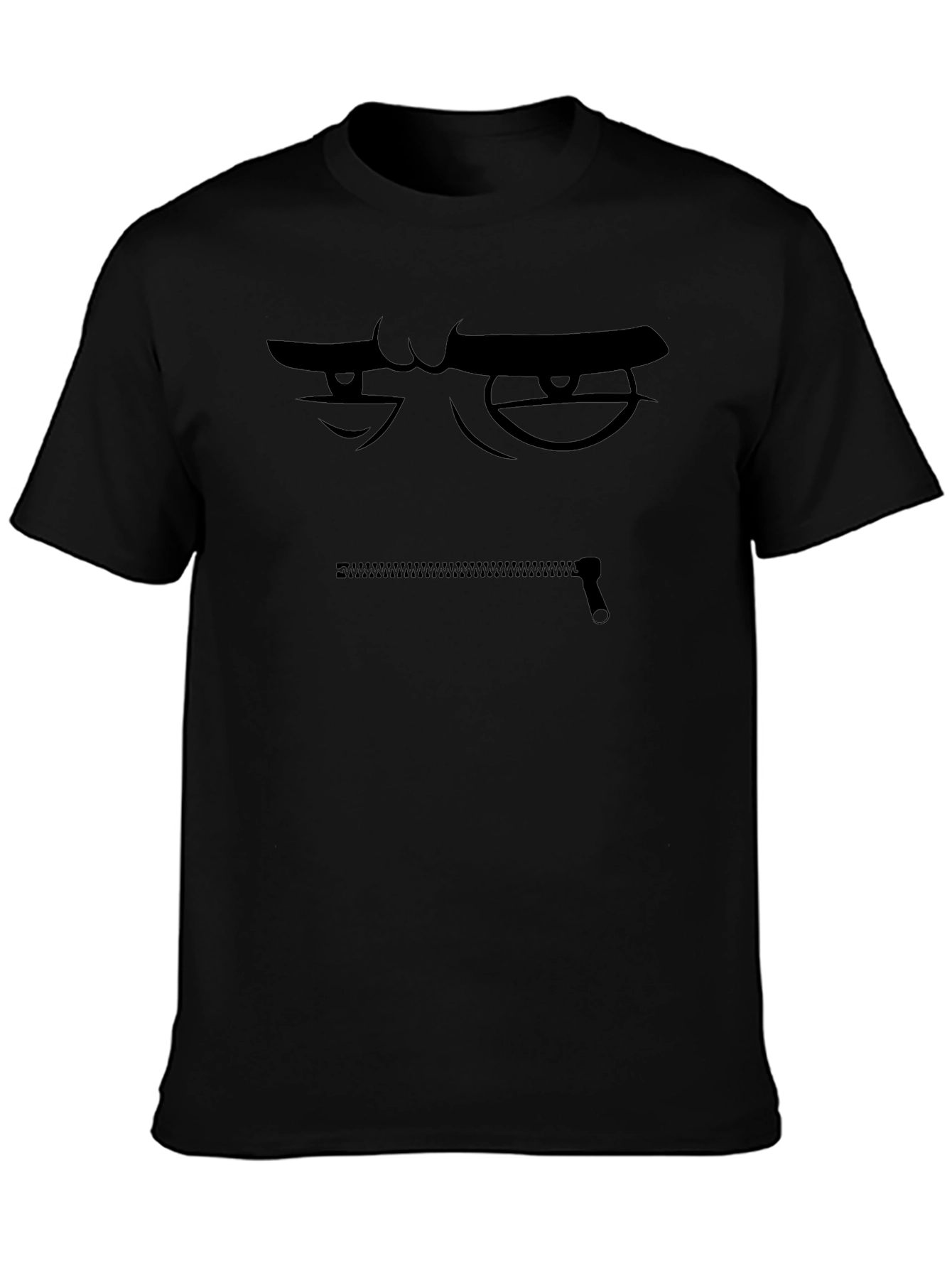 Zipper Mouth Graphic Tee - Keep Silent Shirt