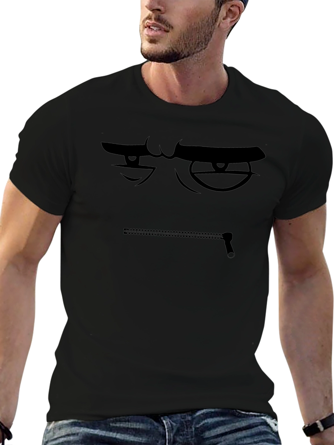 Zipper Mouth Graphic Tee - Keep Silent Shirt