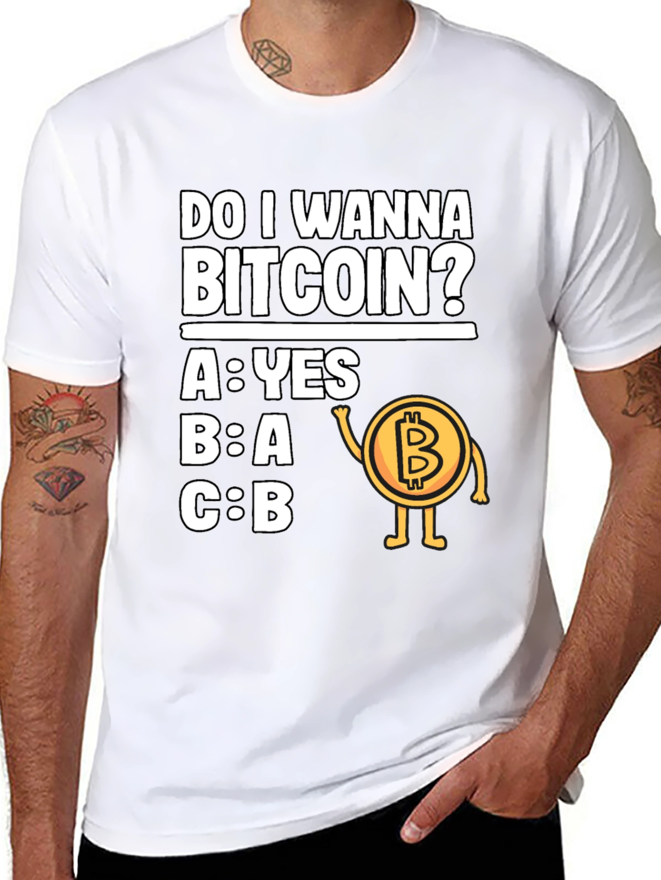 Do I Wanna Bitcoin? Fun Graphic T-Shirt