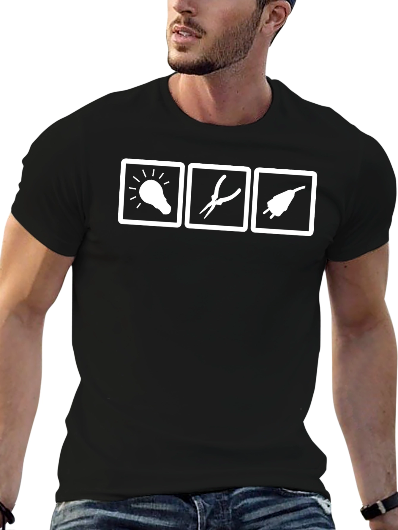 Electrician Icon T-Shirt - Black