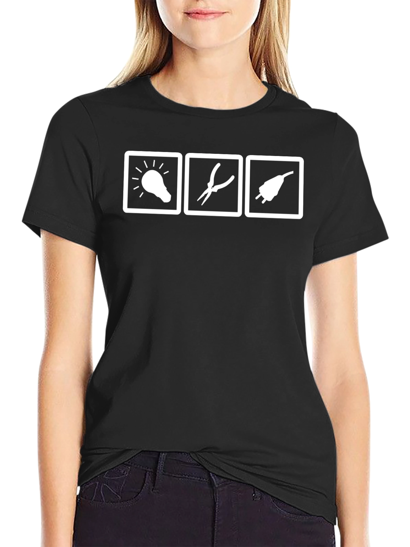Electrician Icon T-Shirt - Black