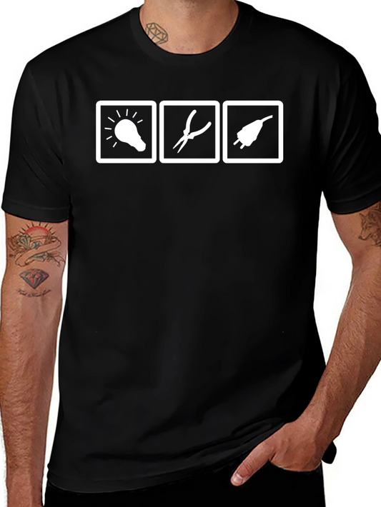 Electrician Icon T-Shirt - Black