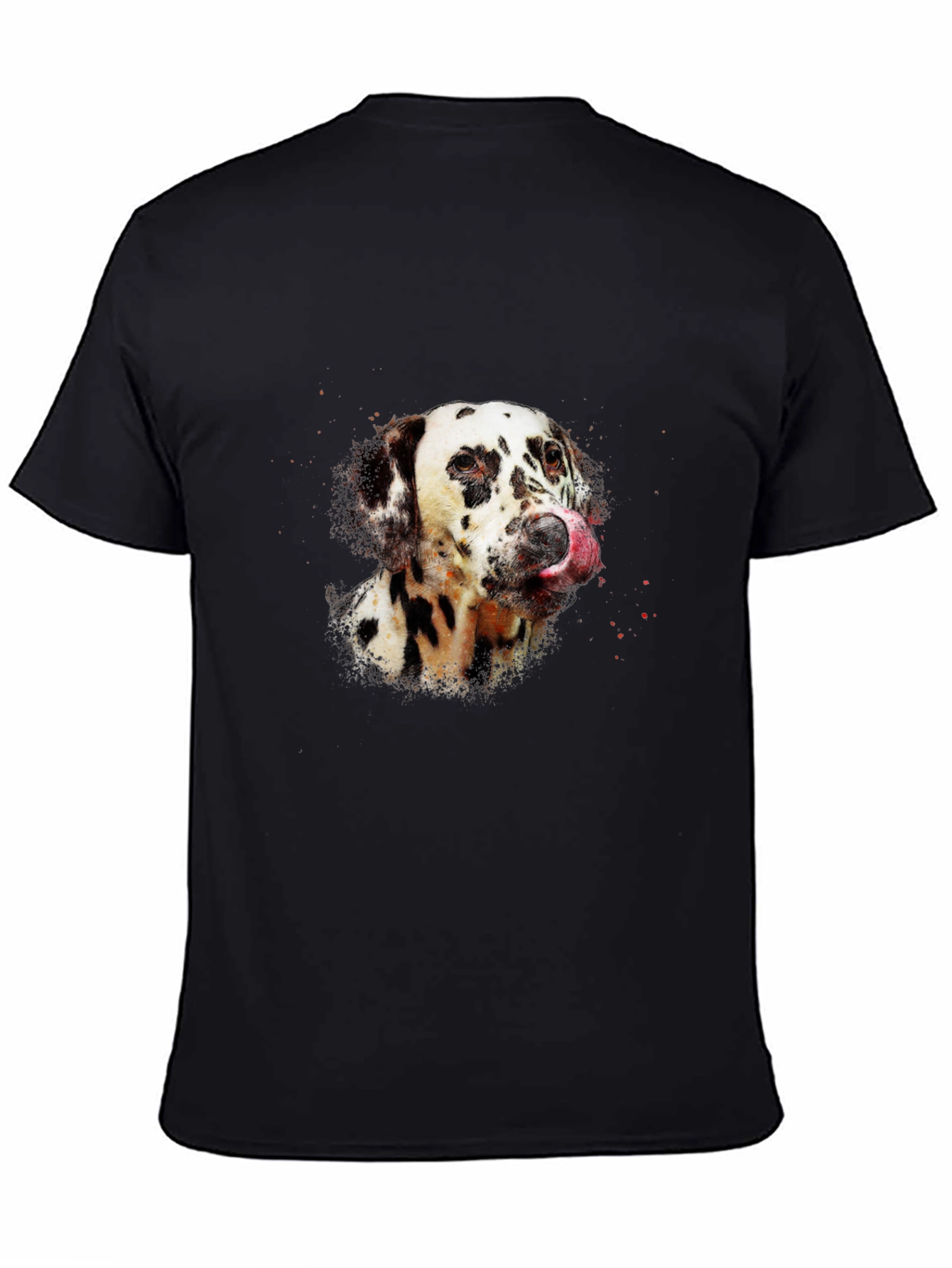 Dalmatian Dog Graphic Black T-Shirt