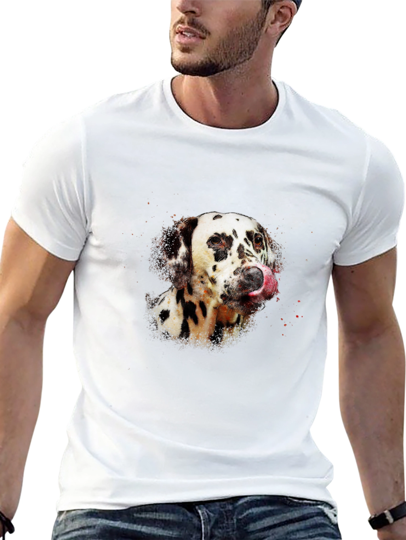 Dalmatian Dog Graphic Black T-Shirt