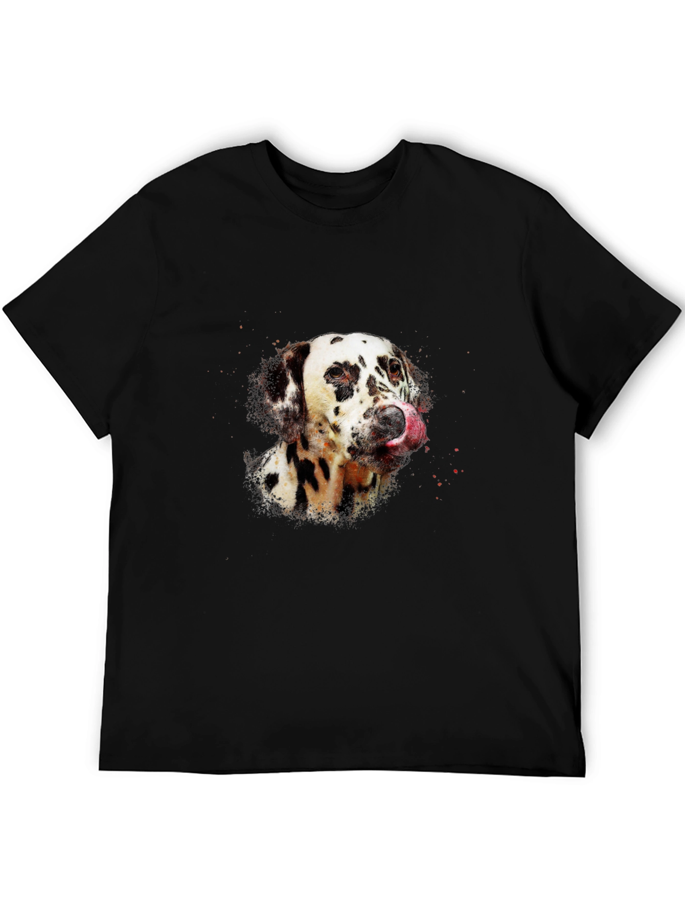 Dalmatian Dog Graphic Black T-Shirt
