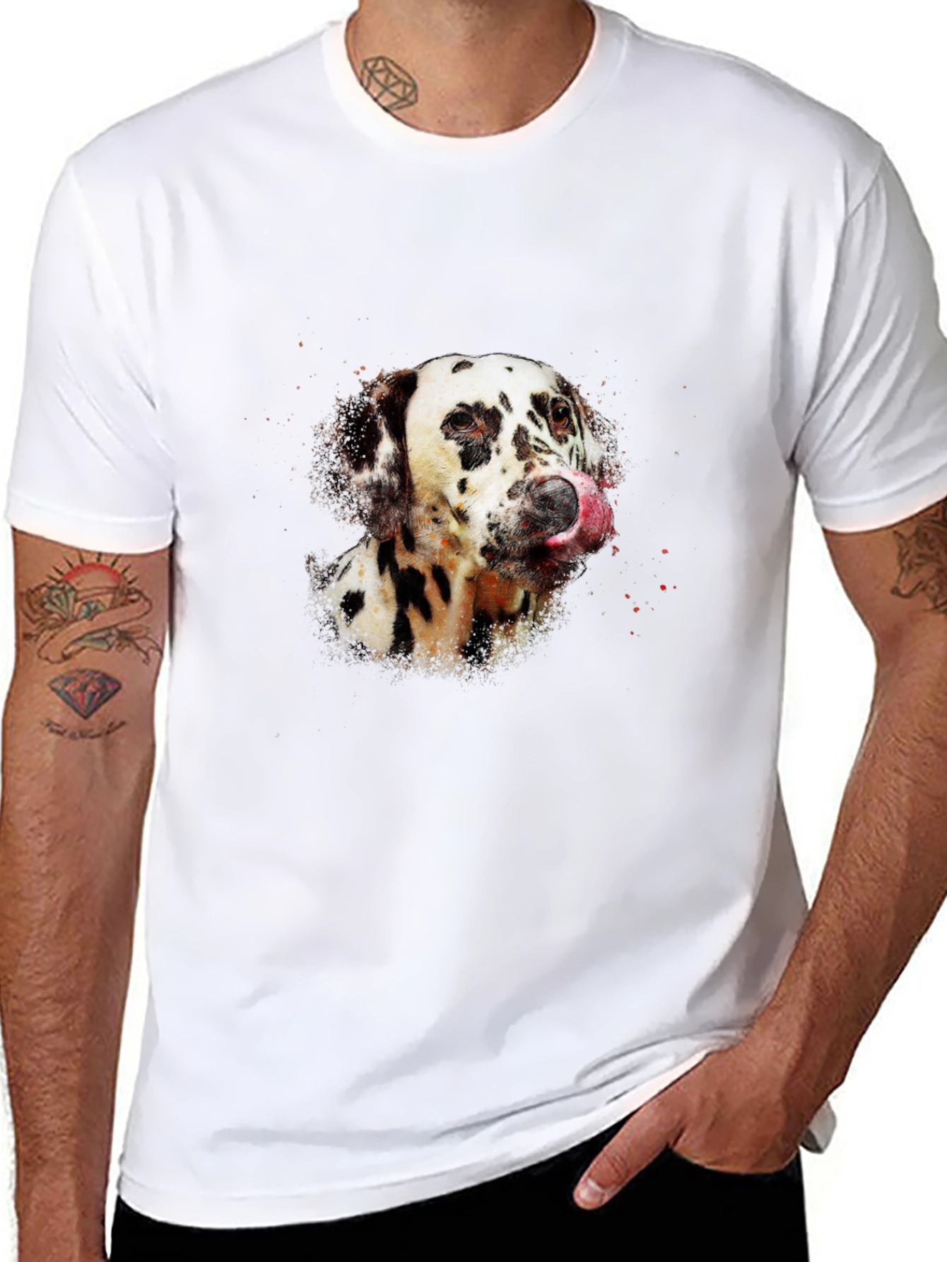 Dalmatian Dog Graphic Black T-Shirt