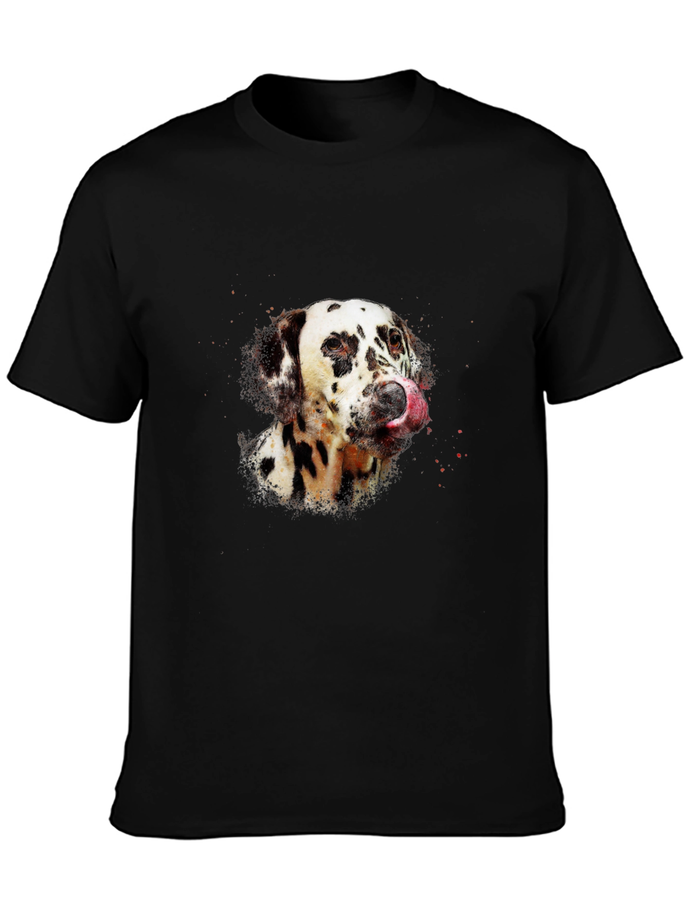 Dalmatian Dog Graphic Black T-Shirt