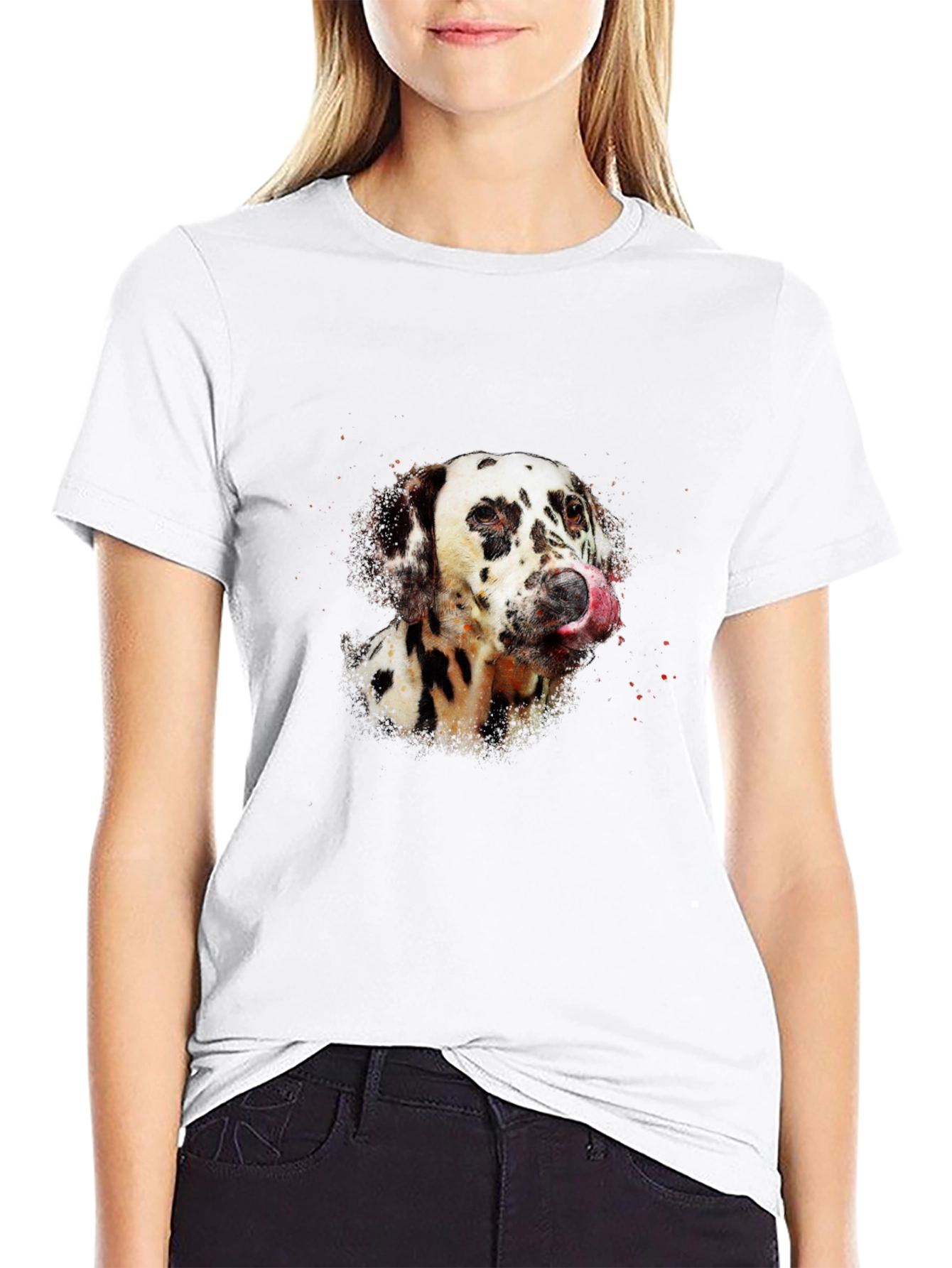 Dalmatian Dog Graphic Black T-Shirt