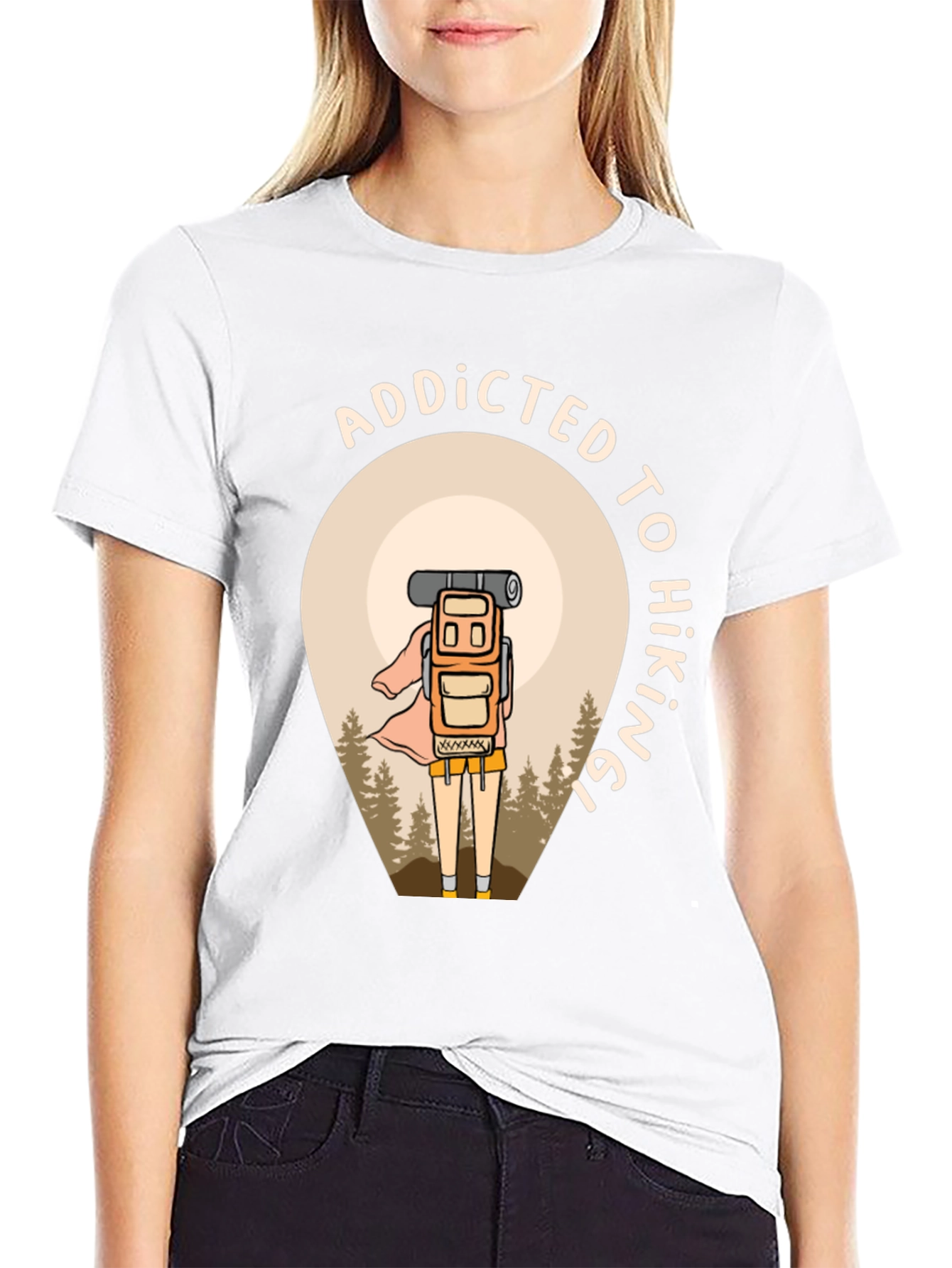 Addicted To Hiking Black Graphic Tee
