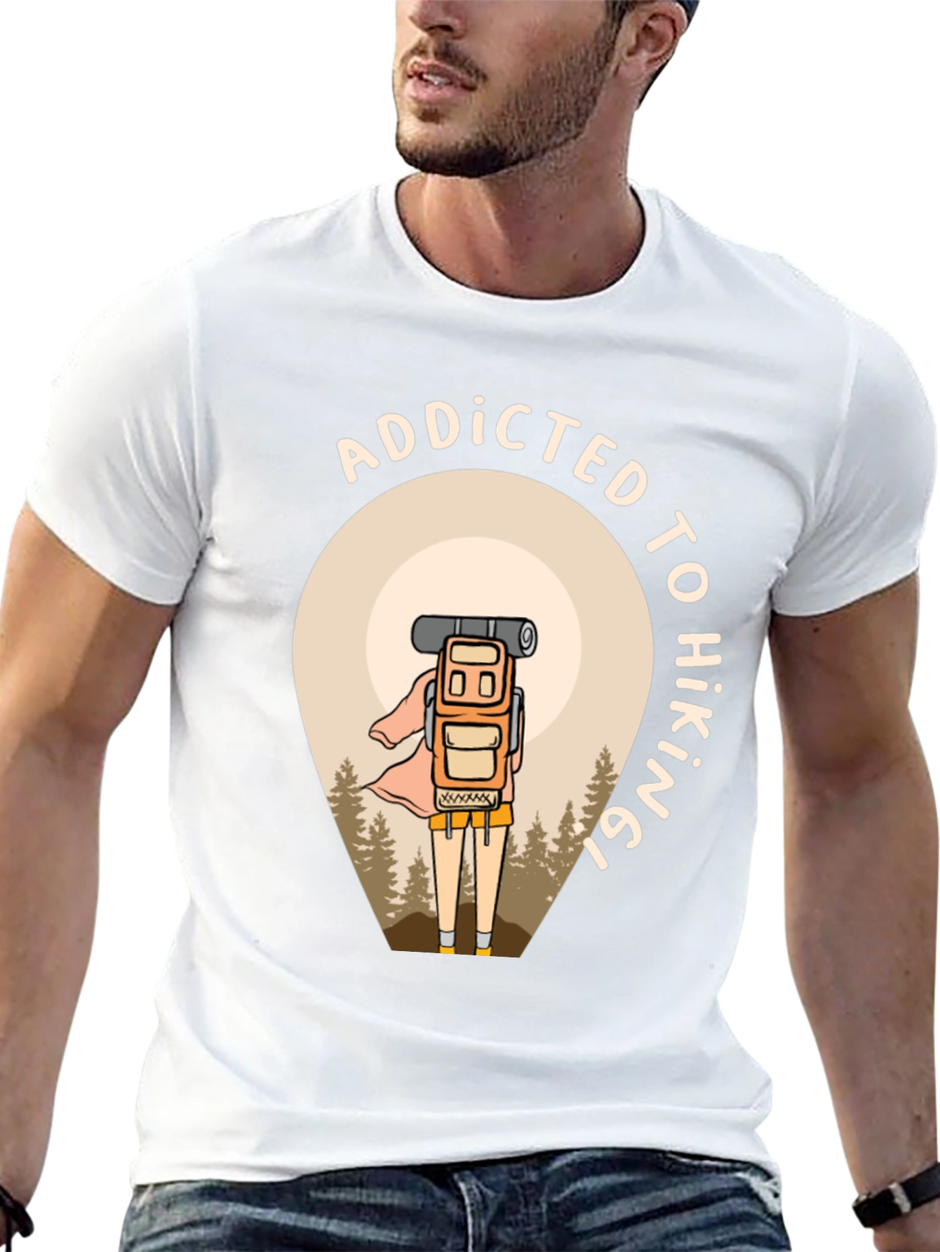 Addicted To Hiking Black Graphic Tee