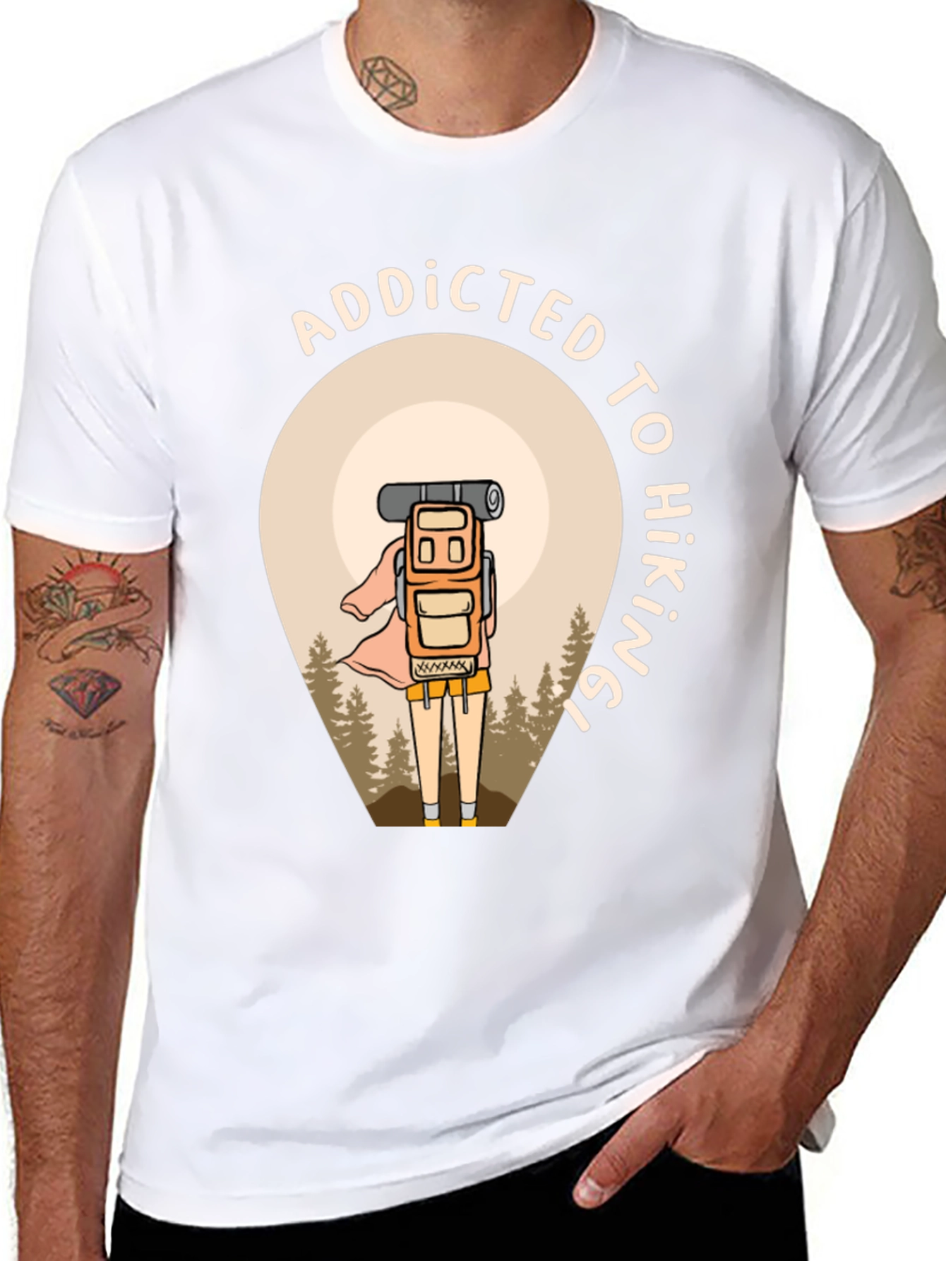 Addicted To Hiking Black Graphic Tee