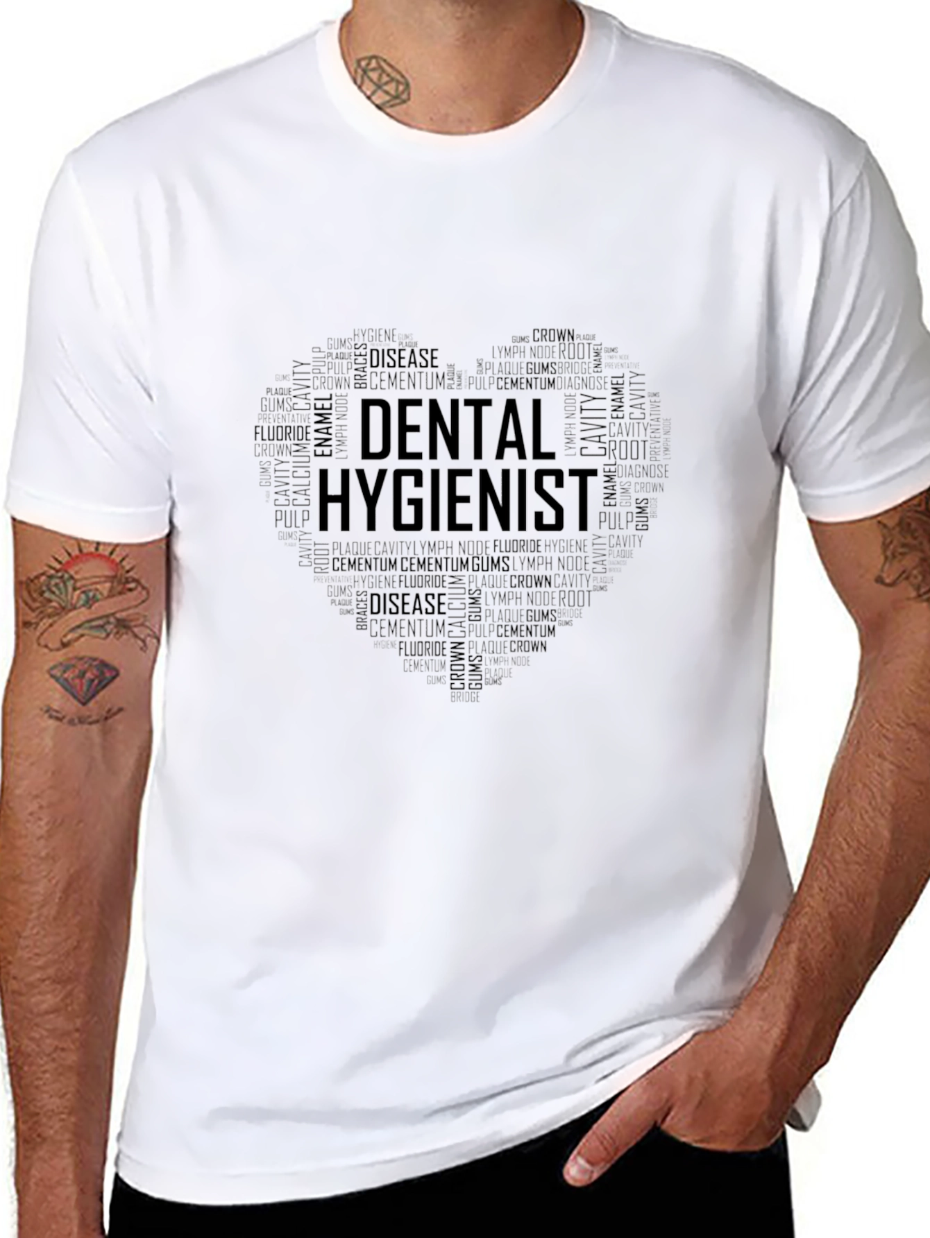 Dental Hygienist Heart Word Art T-Shirt