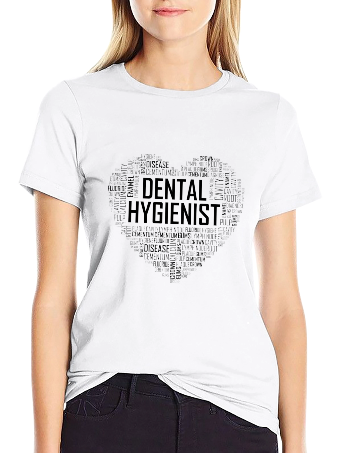 Dental Hygienist Heart Word Art T-Shirt