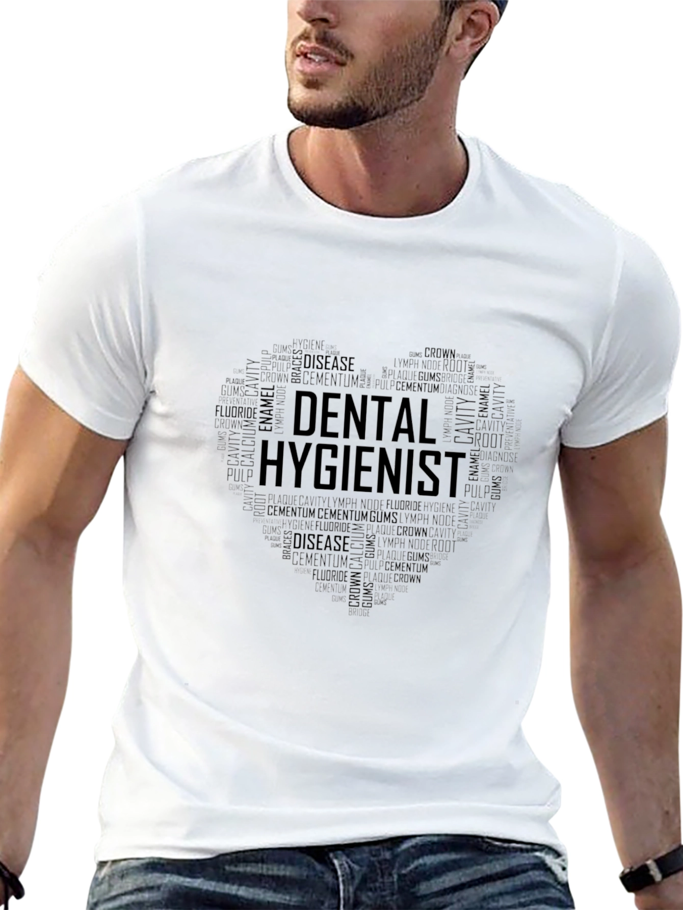 Dental Hygienist Heart Word Art T-Shirt