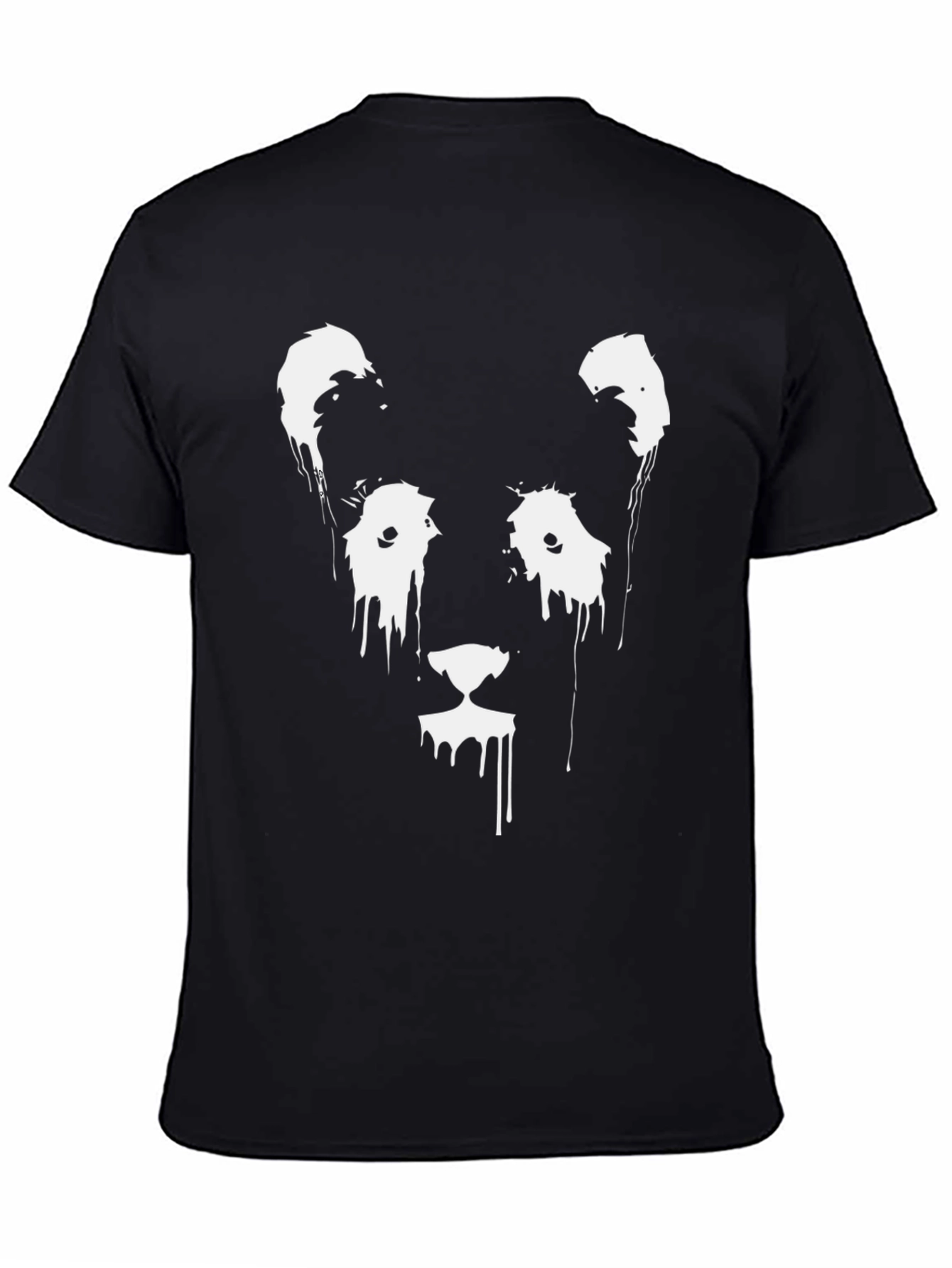 Abstract Lion Graphic Tee - Black Cotton Blend