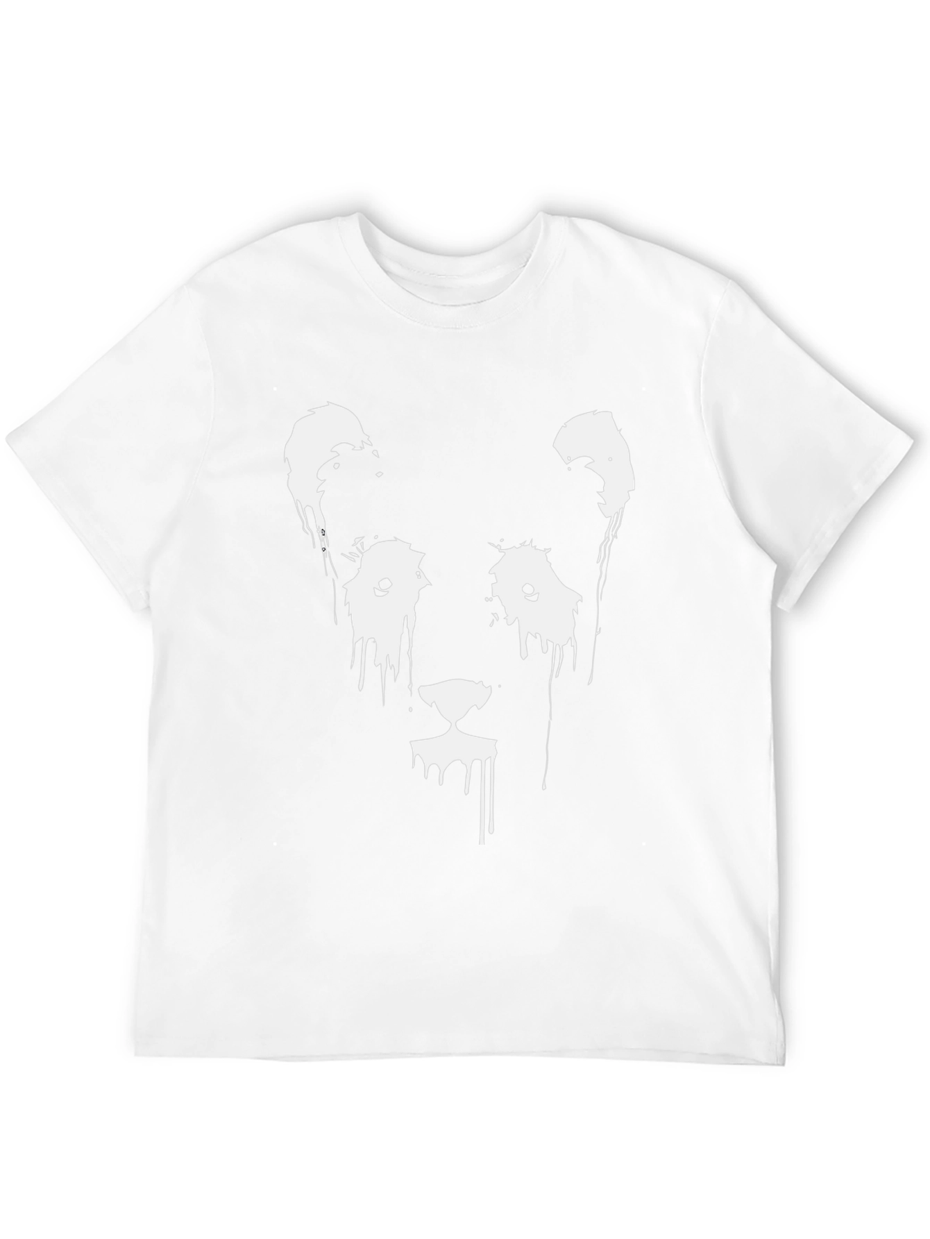 Abstract Lion Graphic Tee - Black Cotton Blend
