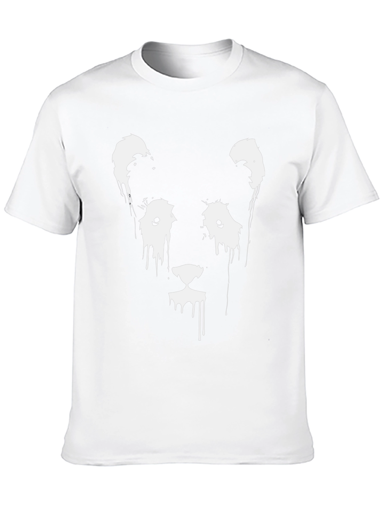 Abstract Lion Graphic Tee - Black Cotton Blend