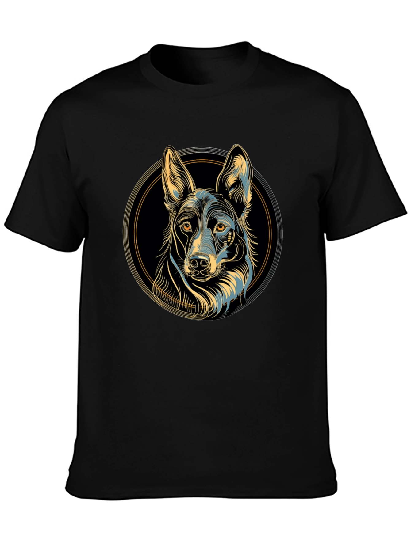 Dog Graphic Print Black T-Shirt