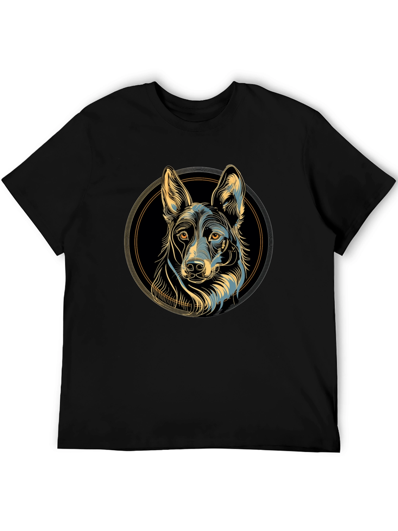 Dog Graphic Print Black T-Shirt