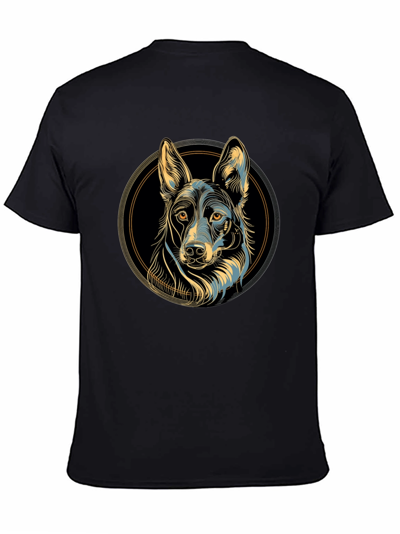 Dog Graphic Print Black T-Shirt